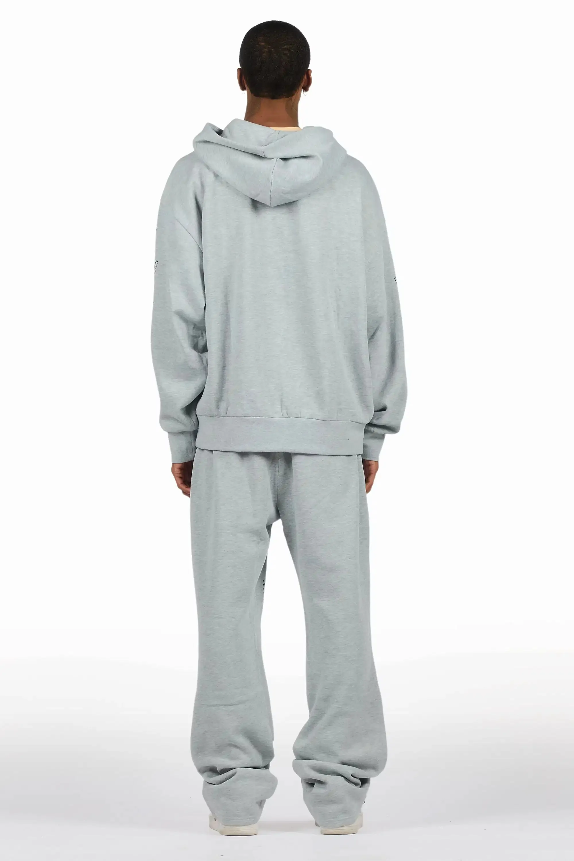 Glans Heather Grey Hoodie/Baggy Pant Track Set sold by Rockstar Original product image thumbnail 5