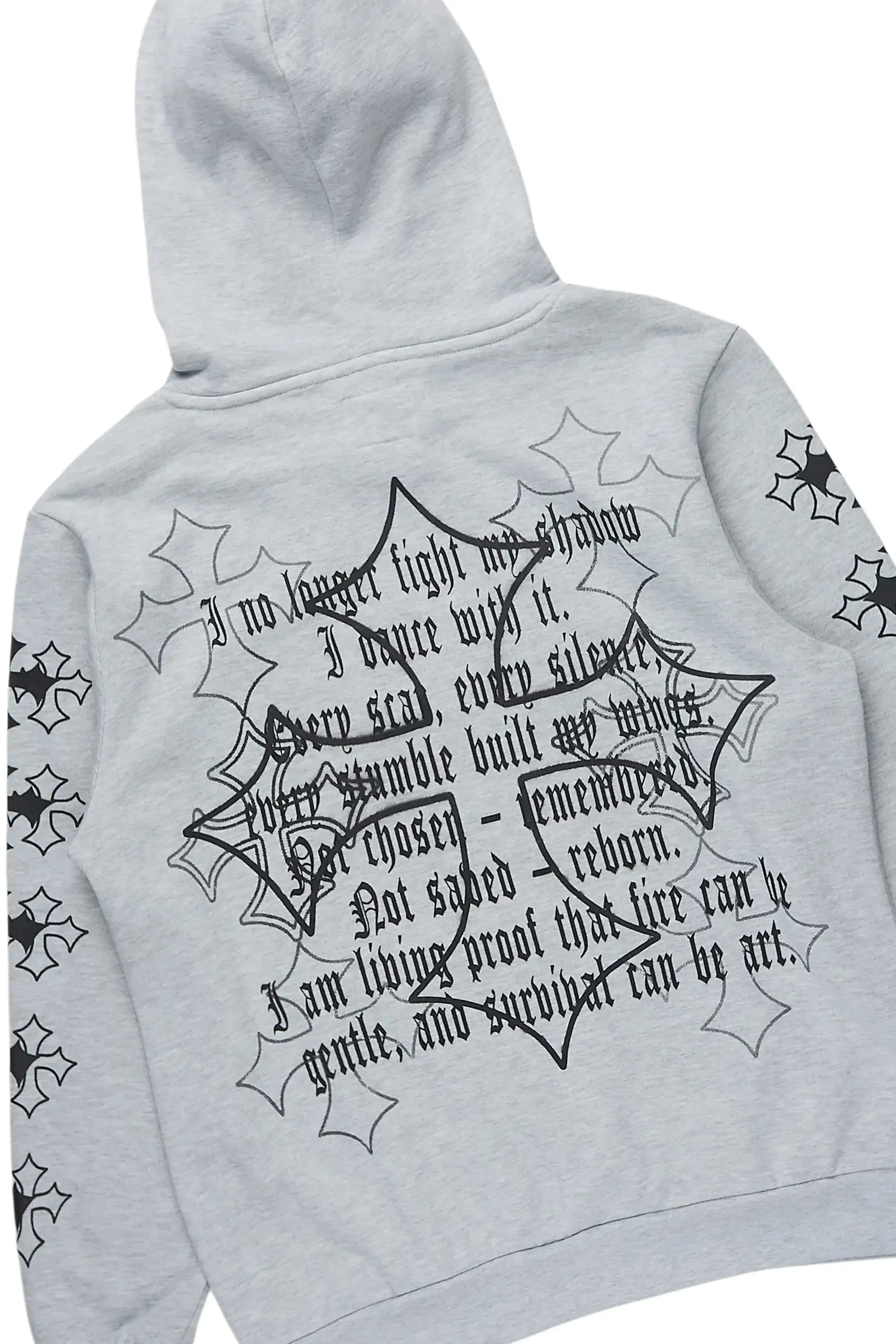 Zeiric Heather Grey/Black Hoodie/Stacked Flare Track Set sold by Rockstar Original product image thumbnail 3