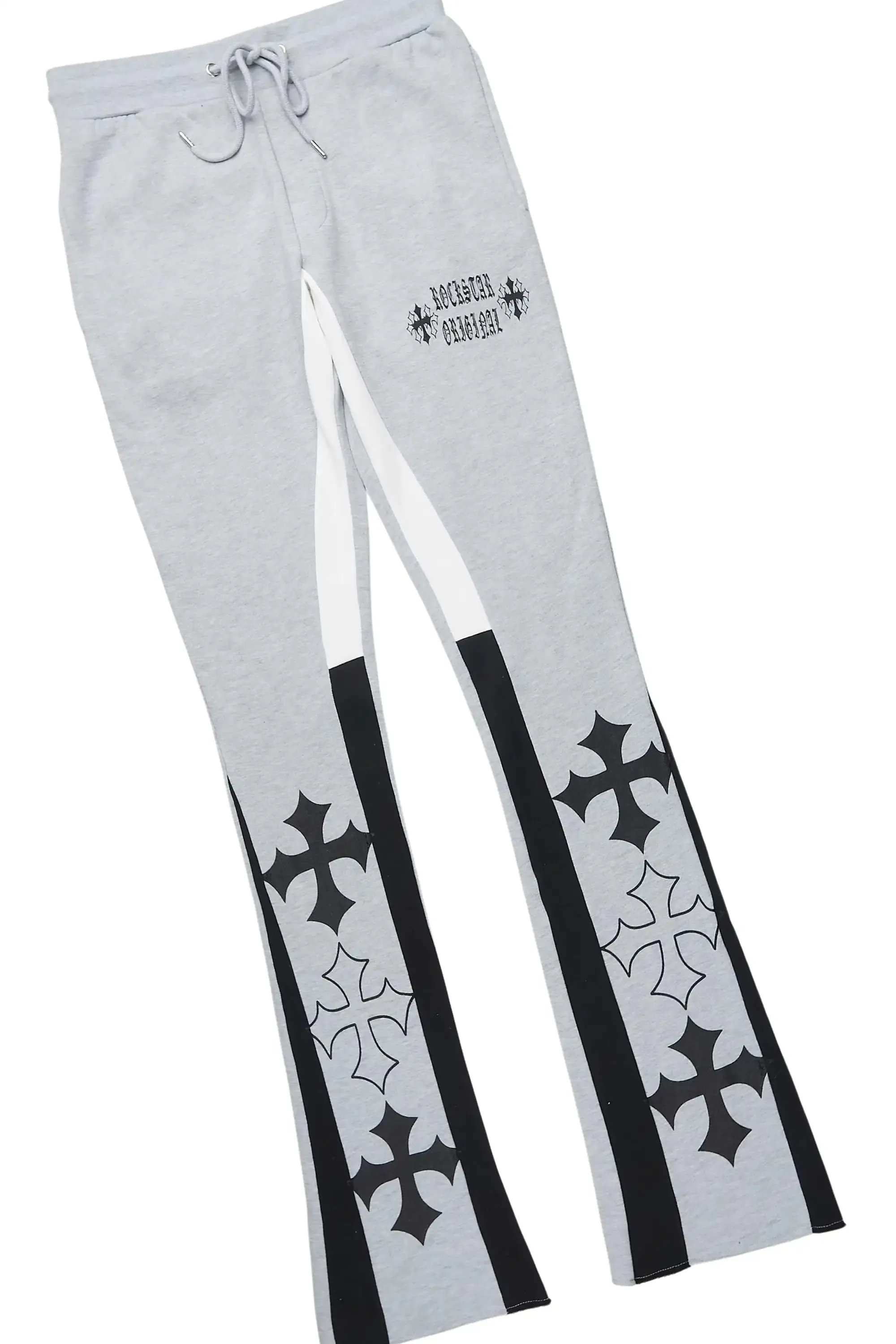 Zeiric Heather Grey/Black Hoodie/Stacked Flare Track Set sold by Rockstar Original product image thumbnail 4