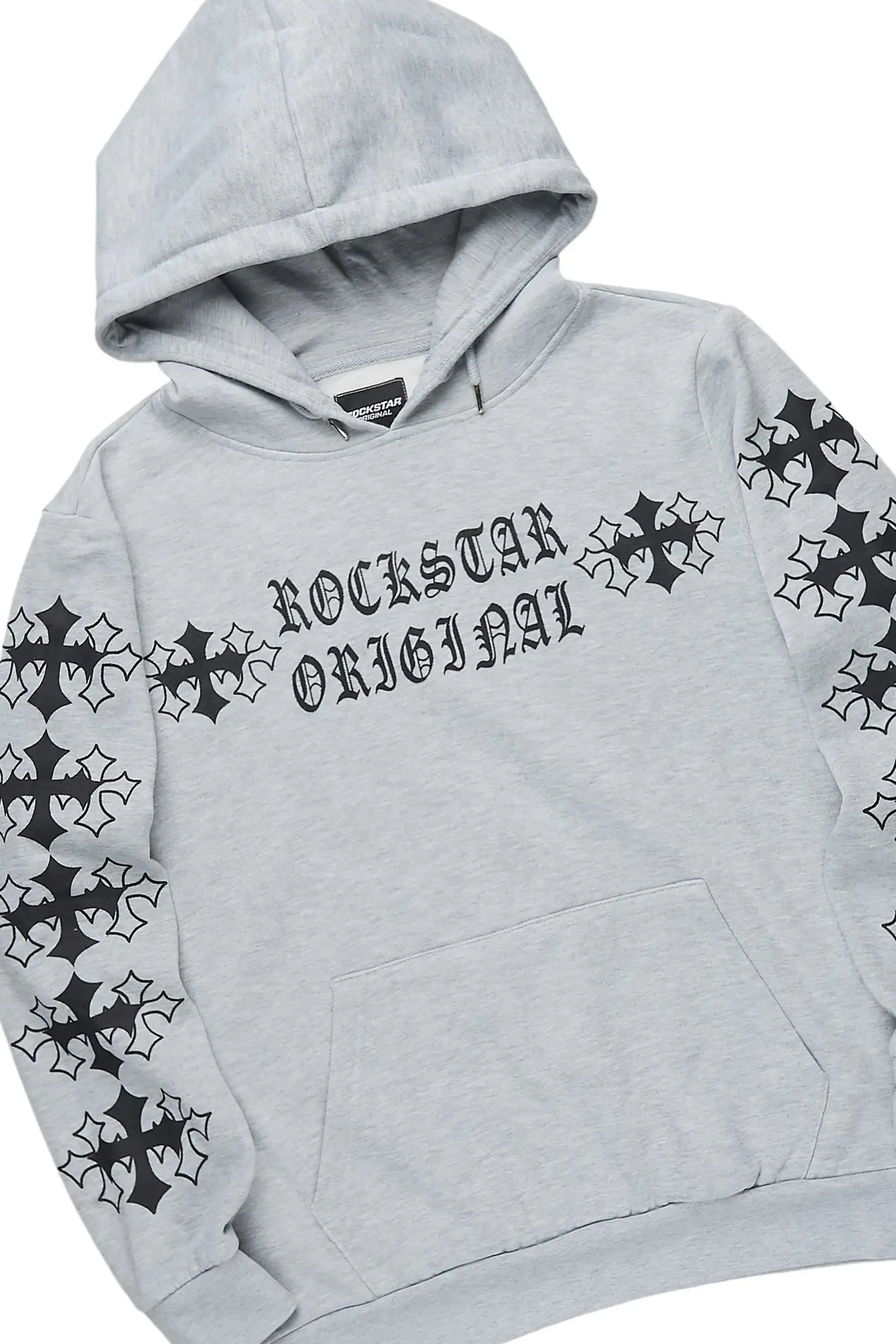 Zeiric Heather Grey/Black Hoodie/Stacked Flare Track Set sold by Rockstar Original product image thumbnail 2