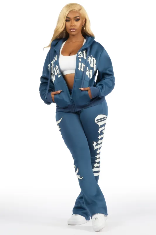 Annamarie Navy Zip Up Stacked Track Set sold by Rockstar Original