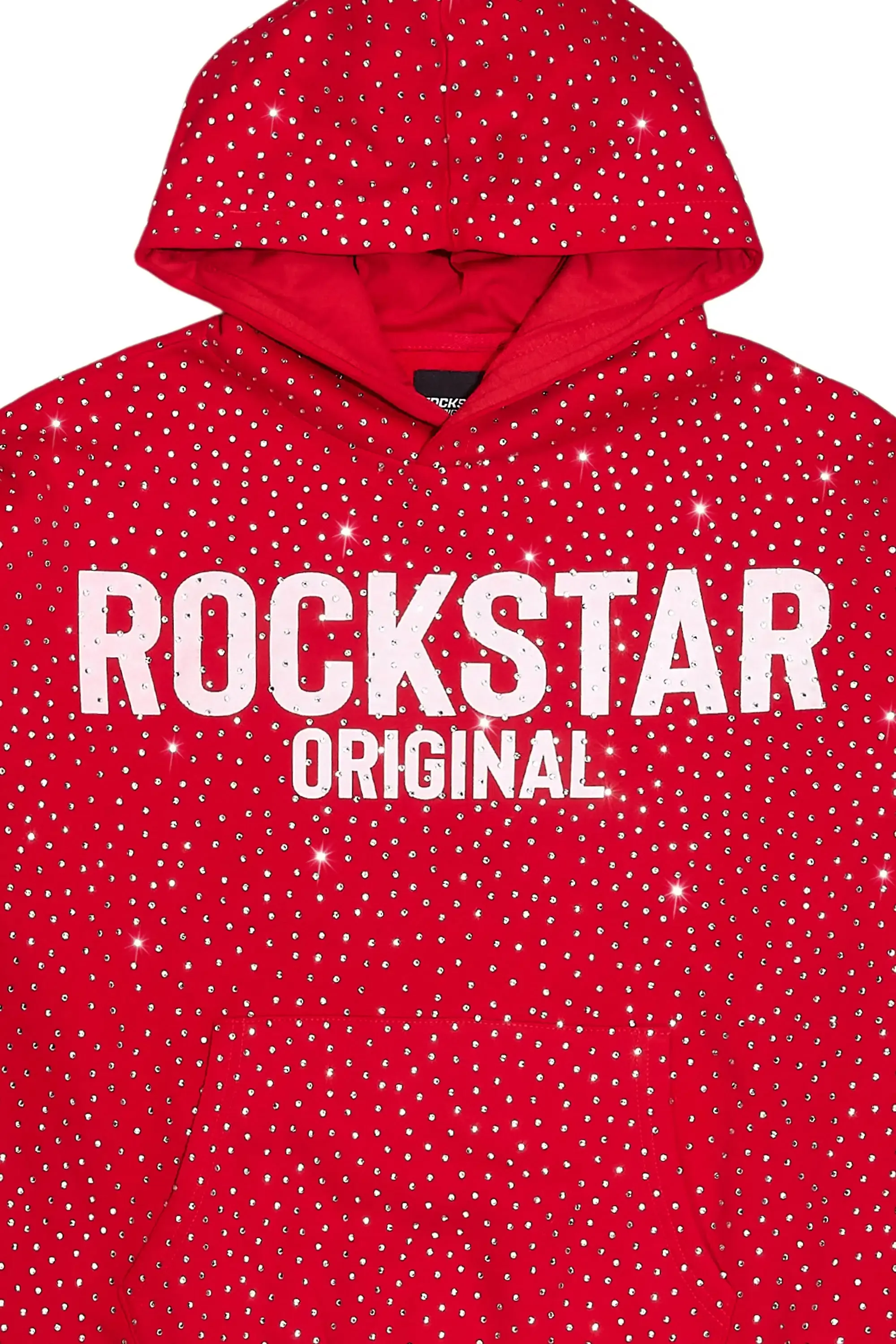Crystiq Red/White Rhinestone Oversized Hoodie sold by Rockstar Original product image thumbnail 2