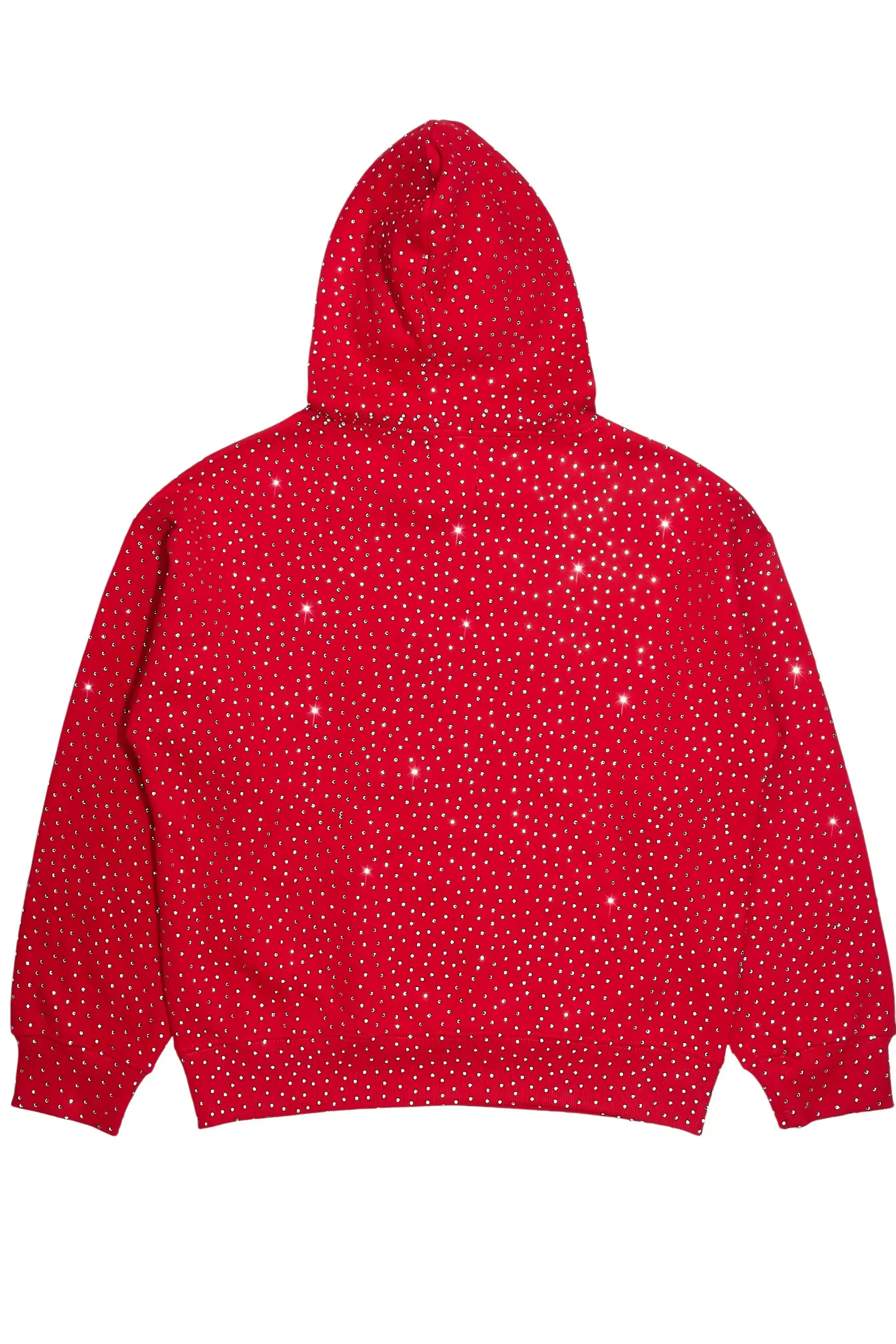 Crystiq Red/White Rhinestone Oversized Hoodie sold by Rockstar Original product image thumbnail 3