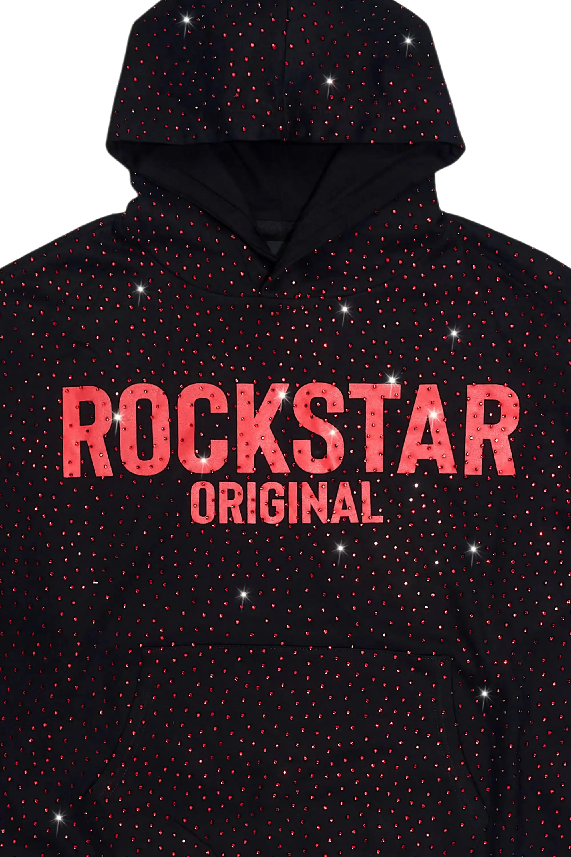Crystiq Black/Red Rhinestone Oversized Hoodie sold by Rockstar Original product image thumbnail 2
