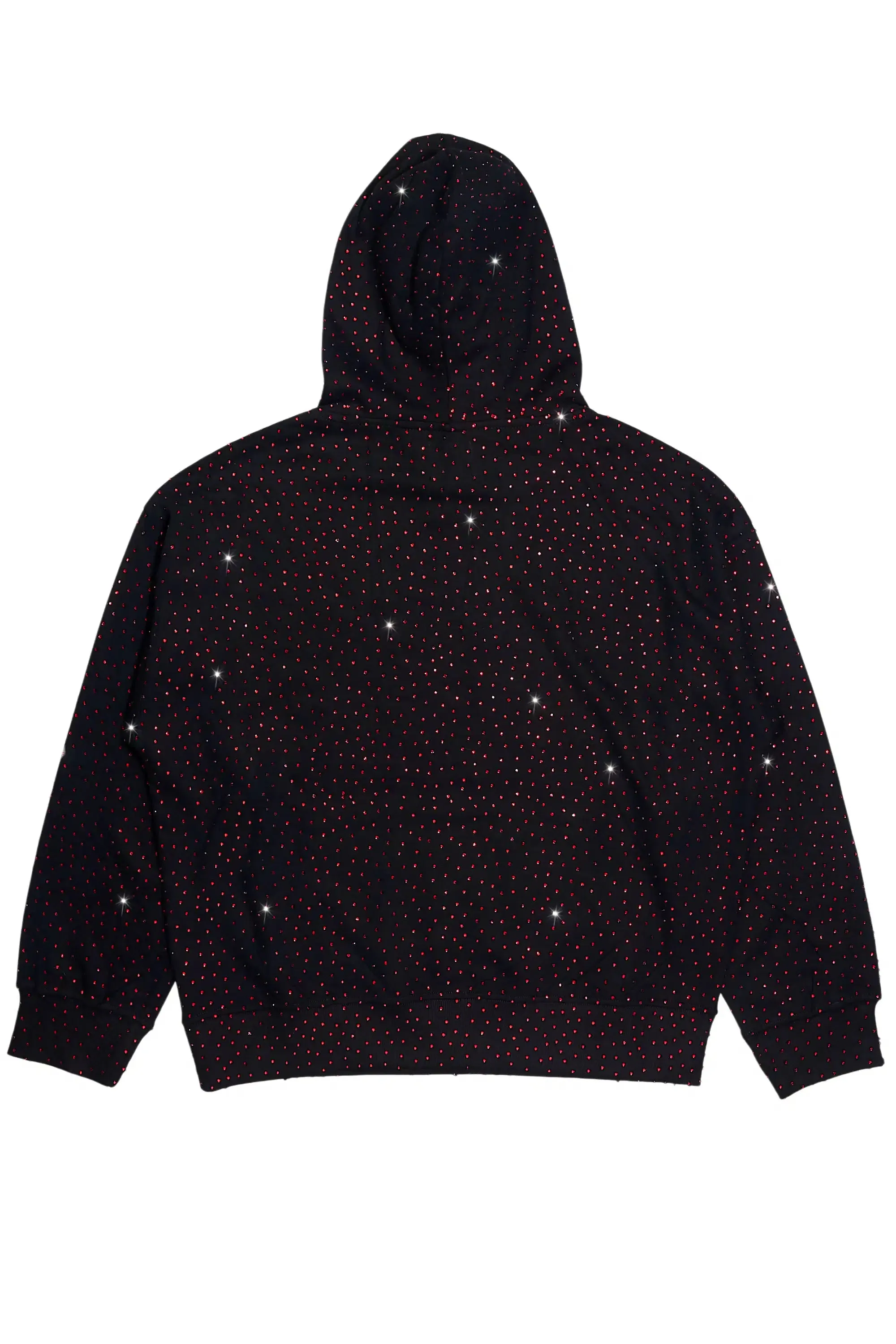 Crystiq Black/Red Rhinestone Oversized Hoodie sold by Rockstar Original product image thumbnail 3