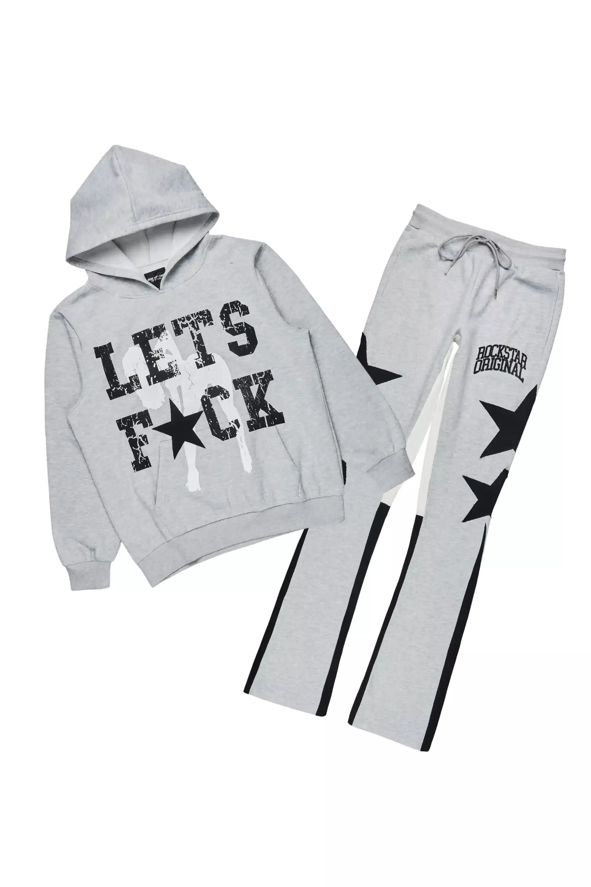 Pacino Heather Grey Stacked Track Set sold by Rockstar Original