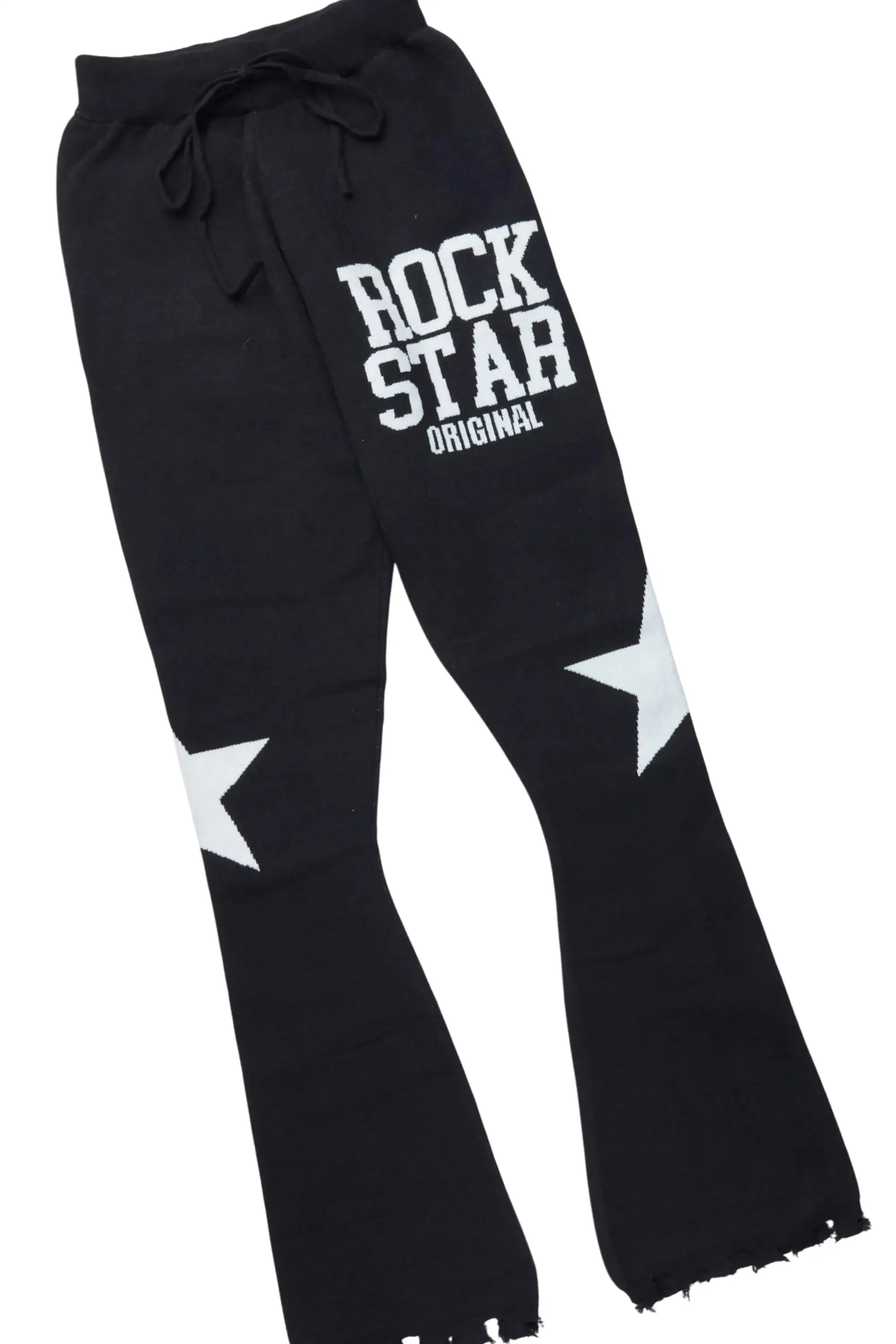 Outlaw Black Hoodie Stacked Flare Knitted Set sold by Rockstar Original product image thumbnail 3