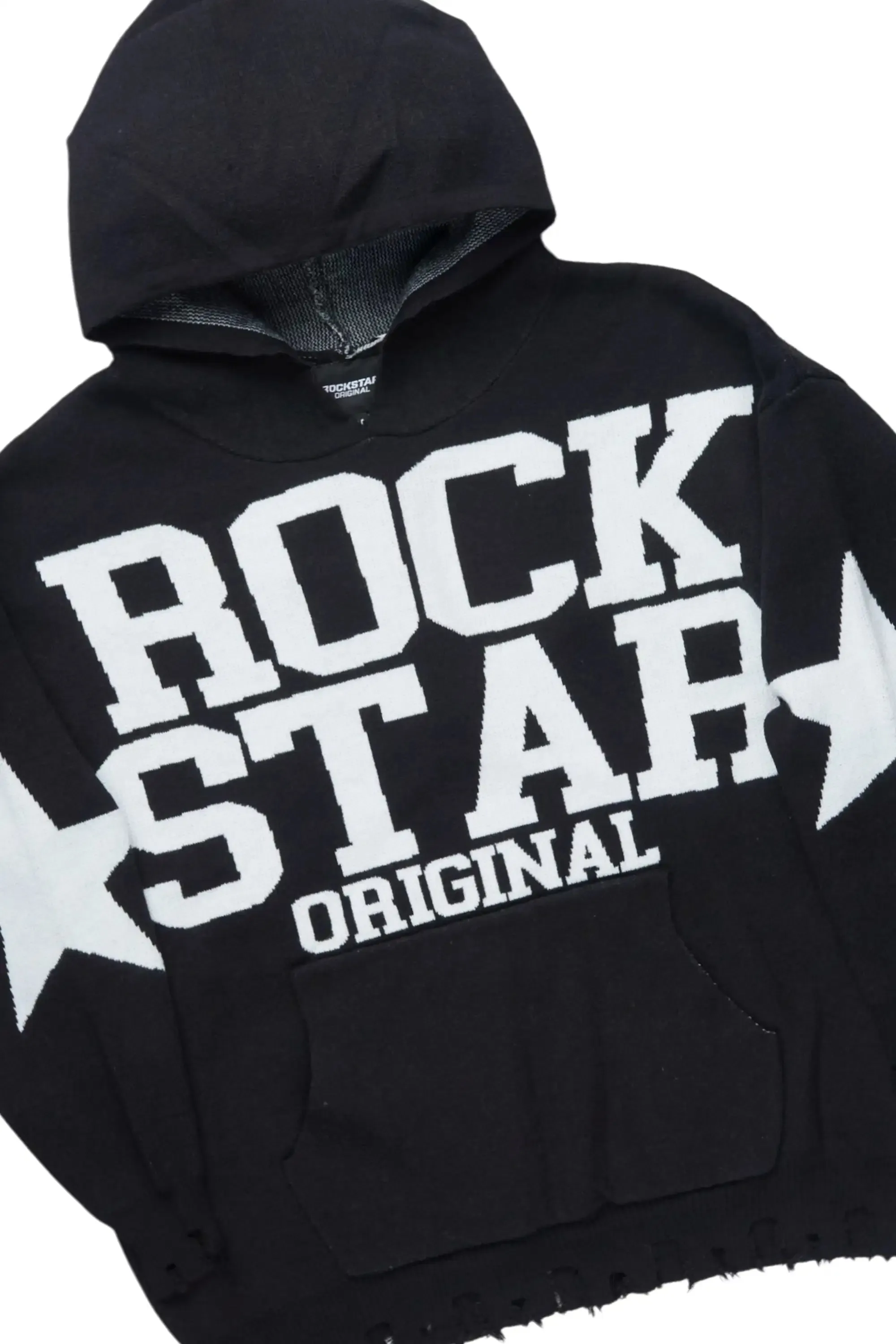 Outlaw Black Hoodie Stacked Flare Knitted Set sold by Rockstar Original product image thumbnail 2