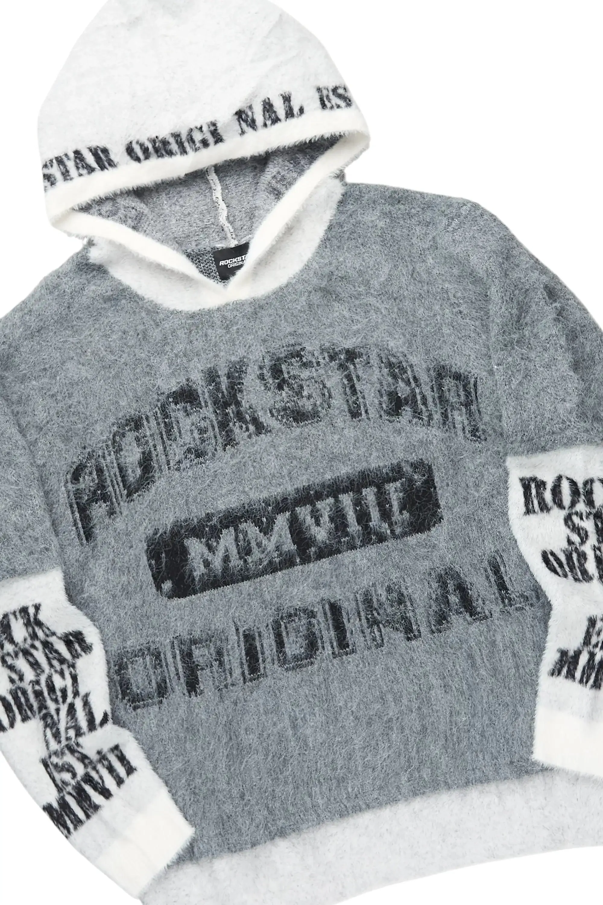 Steri Grey Mohair Hoodie Stacked Flare Track Set sold by Rockstar Original product image thumbnail 2