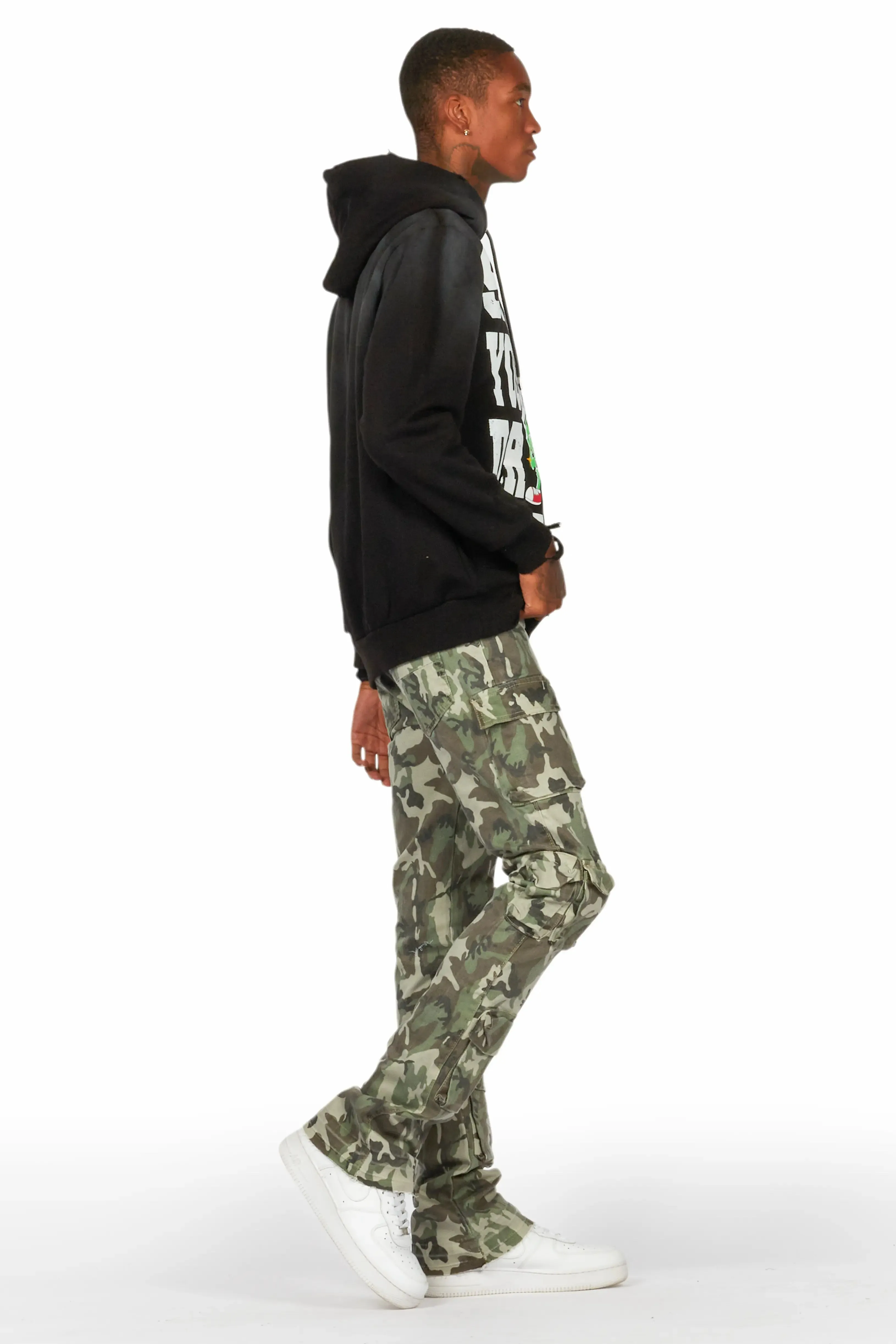Tarl Black Distressed Graphic Relaxed Hoodie sold by Rockstar Original product image thumbnail 3
