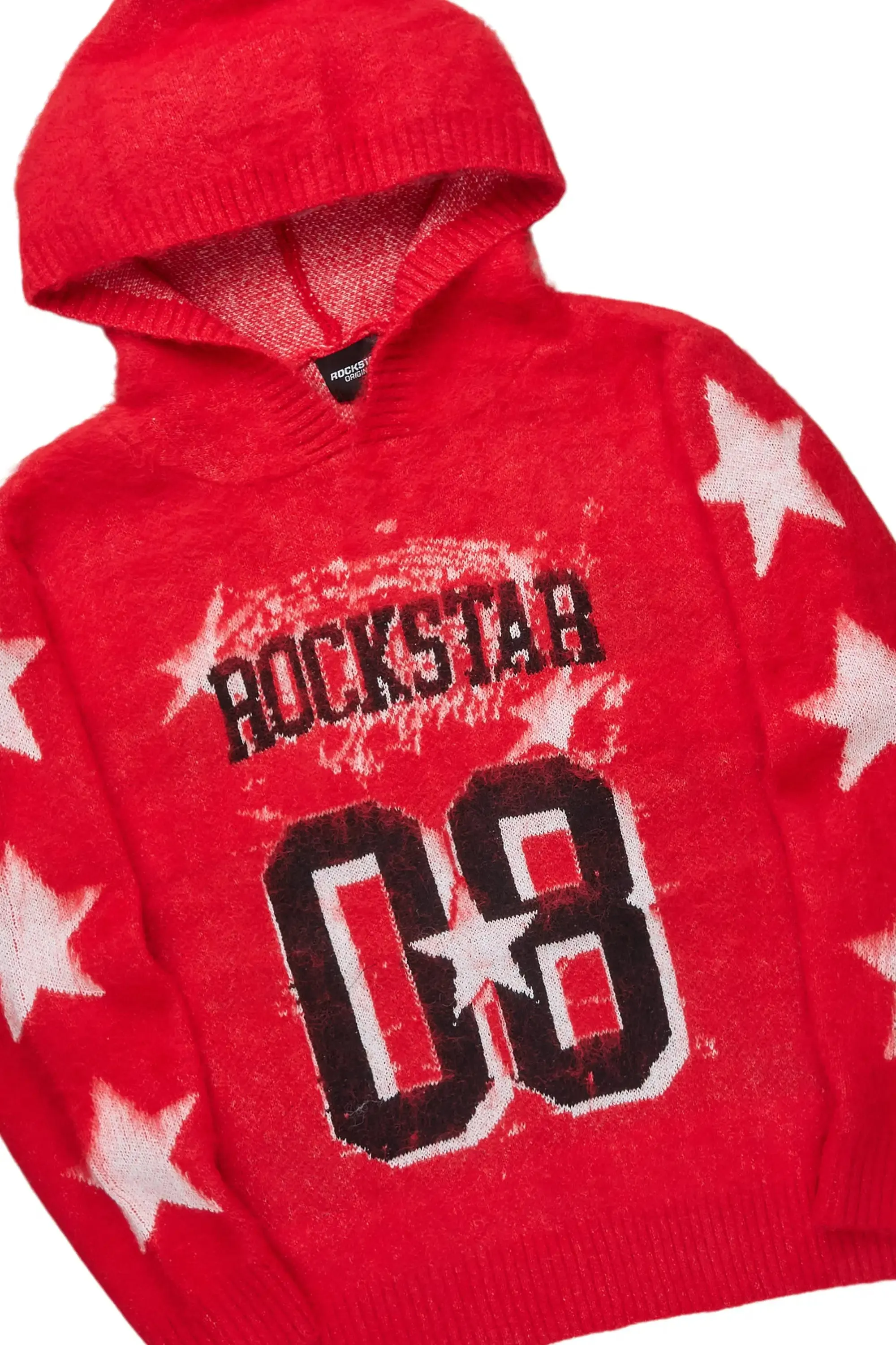 Allstar Red Hoodie Stacked Flare Knitted Mohair Track Set sold by Rockstar Original product image thumbnail 2