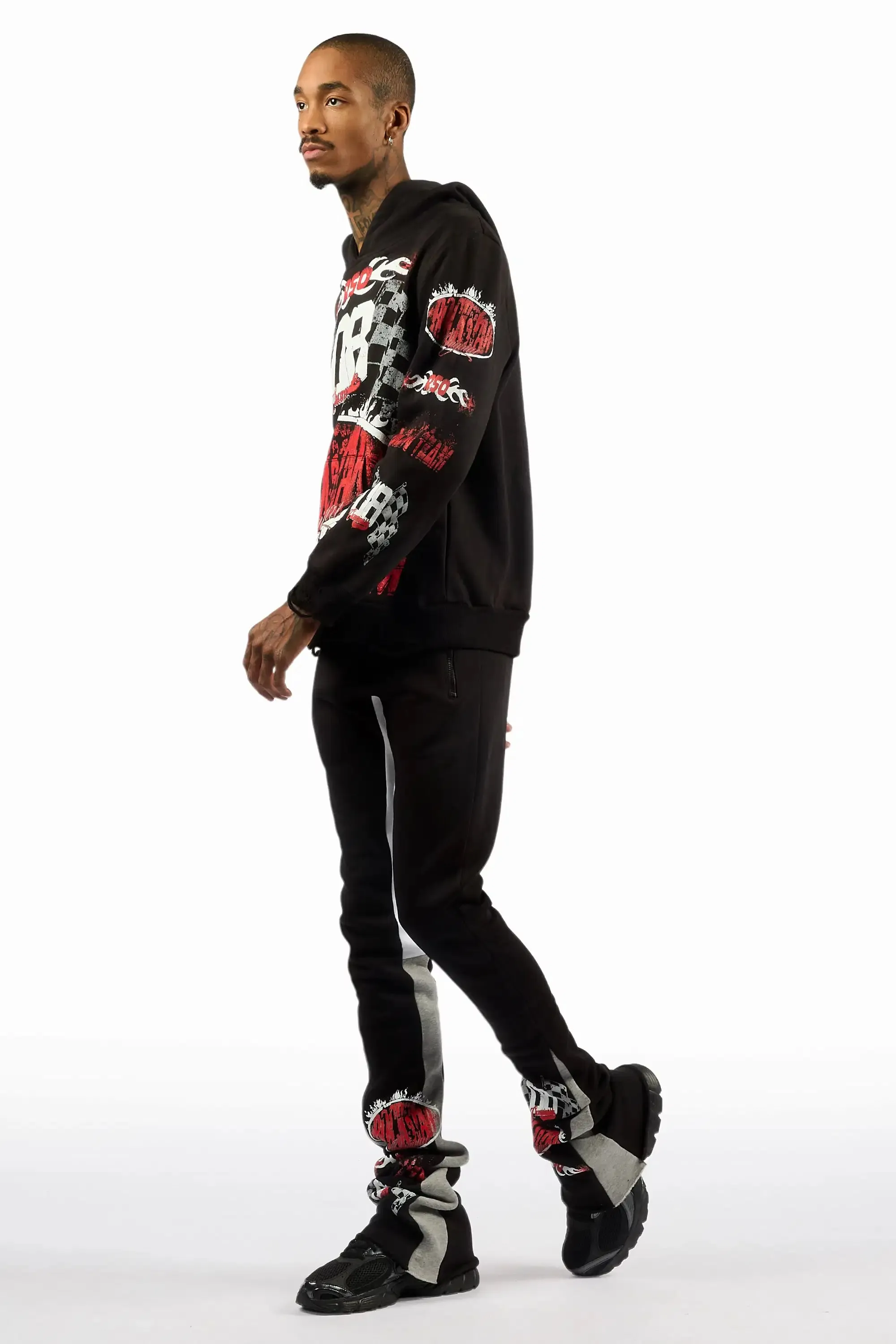 Oryen Black/Red Hoodie/Super Stacked Track Set sold by Rockstar Original product image thumbnail 5