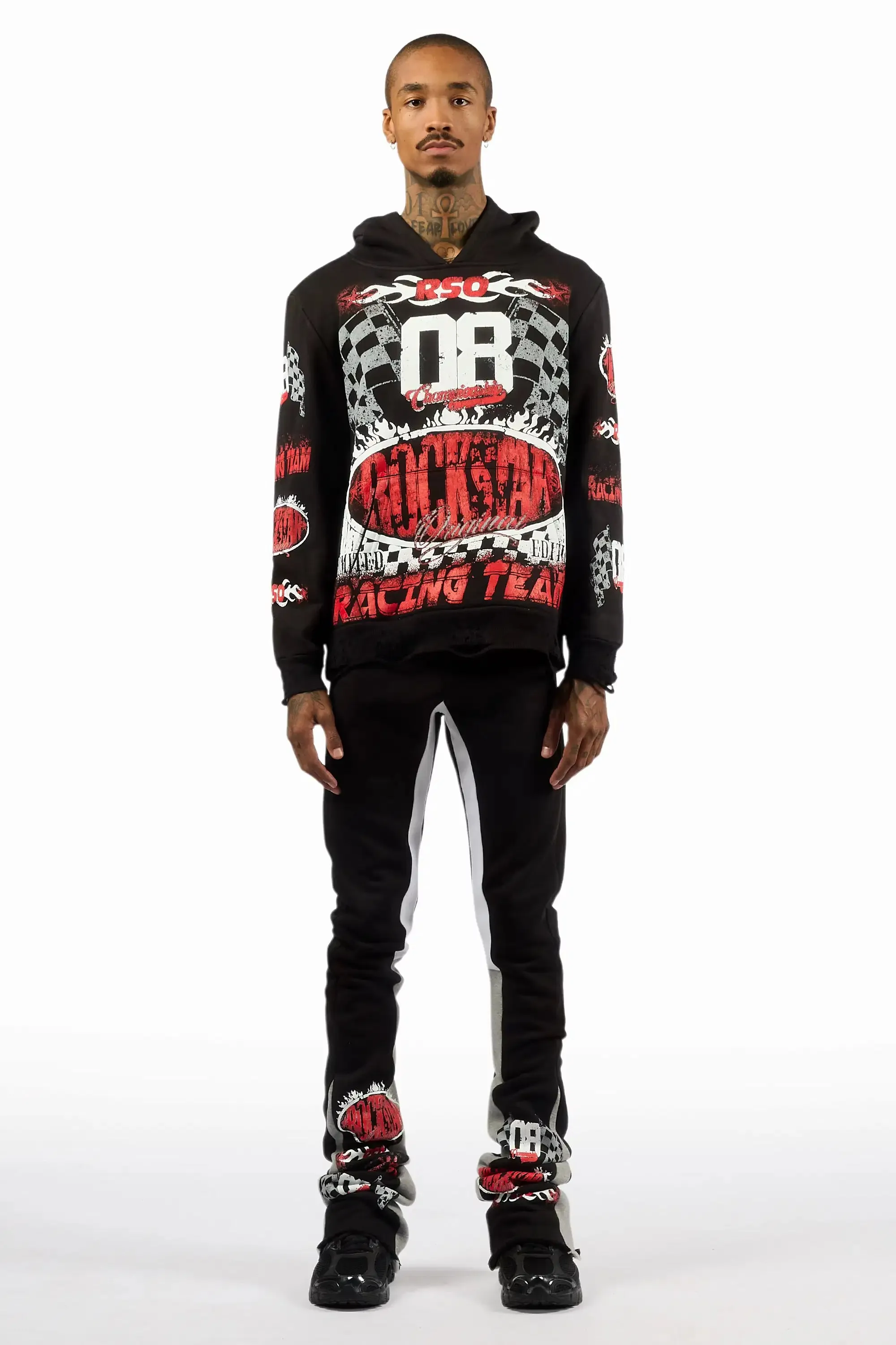 Oryen Black/Red Hoodie/Super Stacked Track Set sold by Rockstar Original product image thumbnail 2