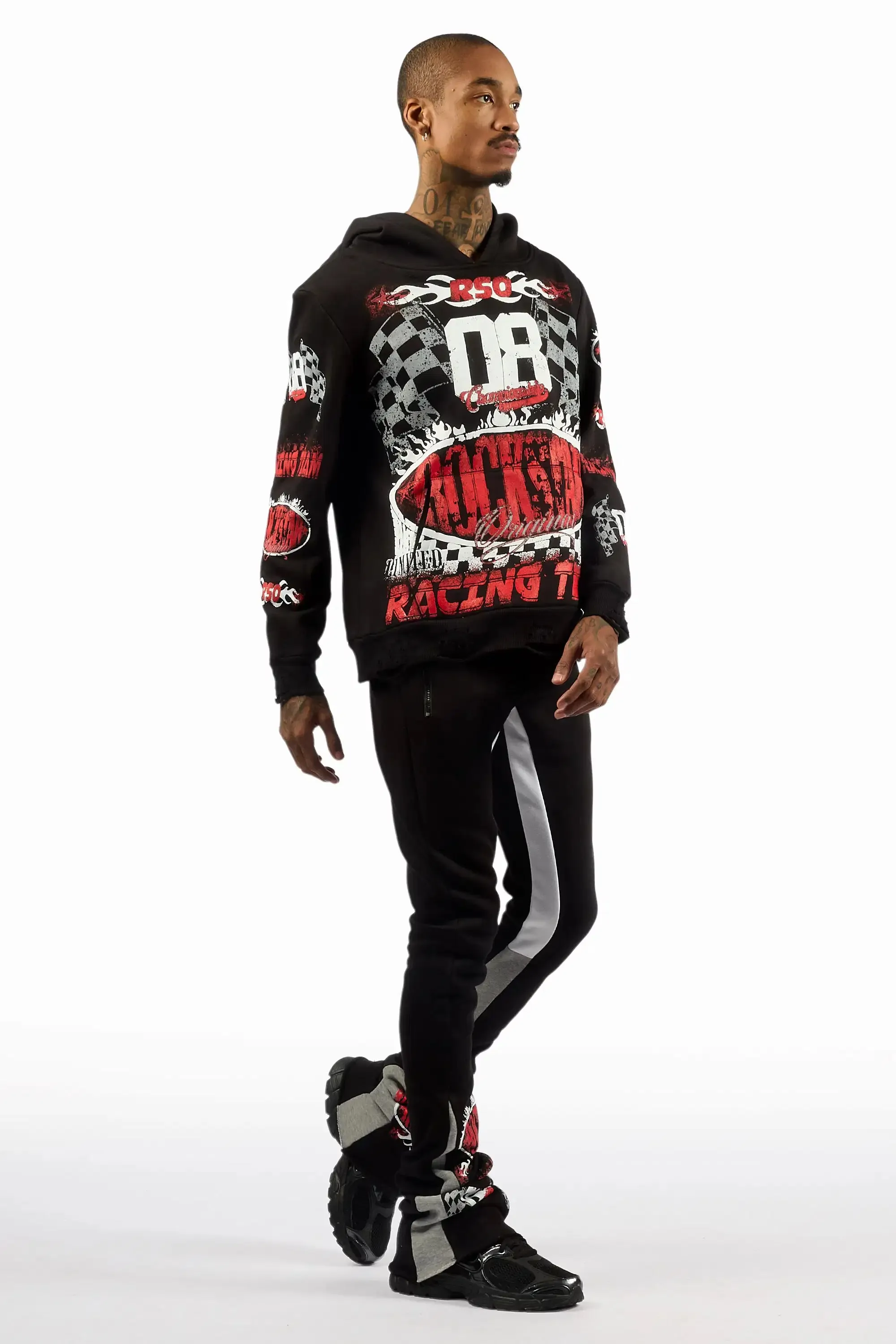 Oryen Black/Red Hoodie/Super Stacked Track Set sold by Rockstar Original product image thumbnail 3