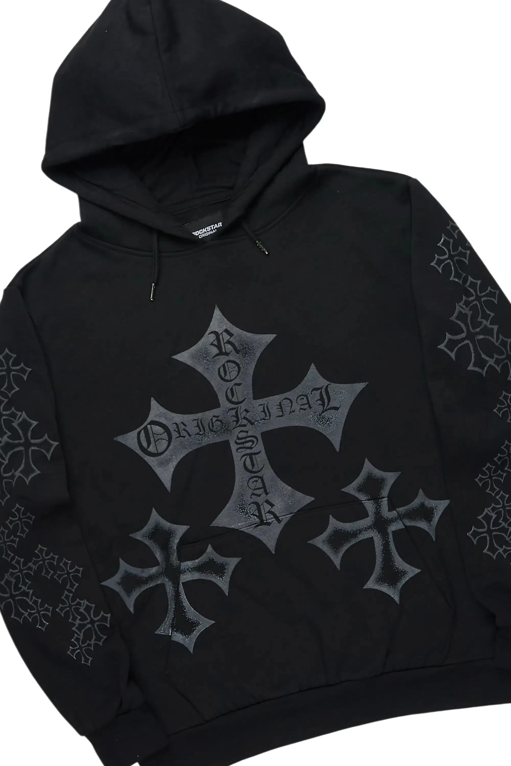 Marzion Black/Grey Hoodie/Stacked Flare Track Set sold by Rockstar Original product image thumbnail 2