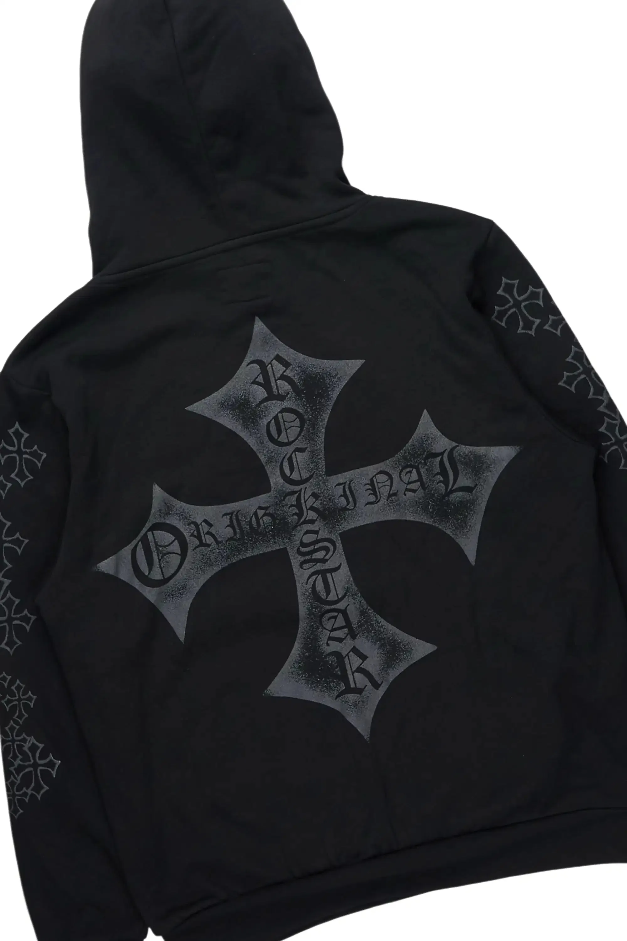 Marzion Black/Grey Hoodie/Stacked Flare Track Set sold by Rockstar Original product image thumbnail 3