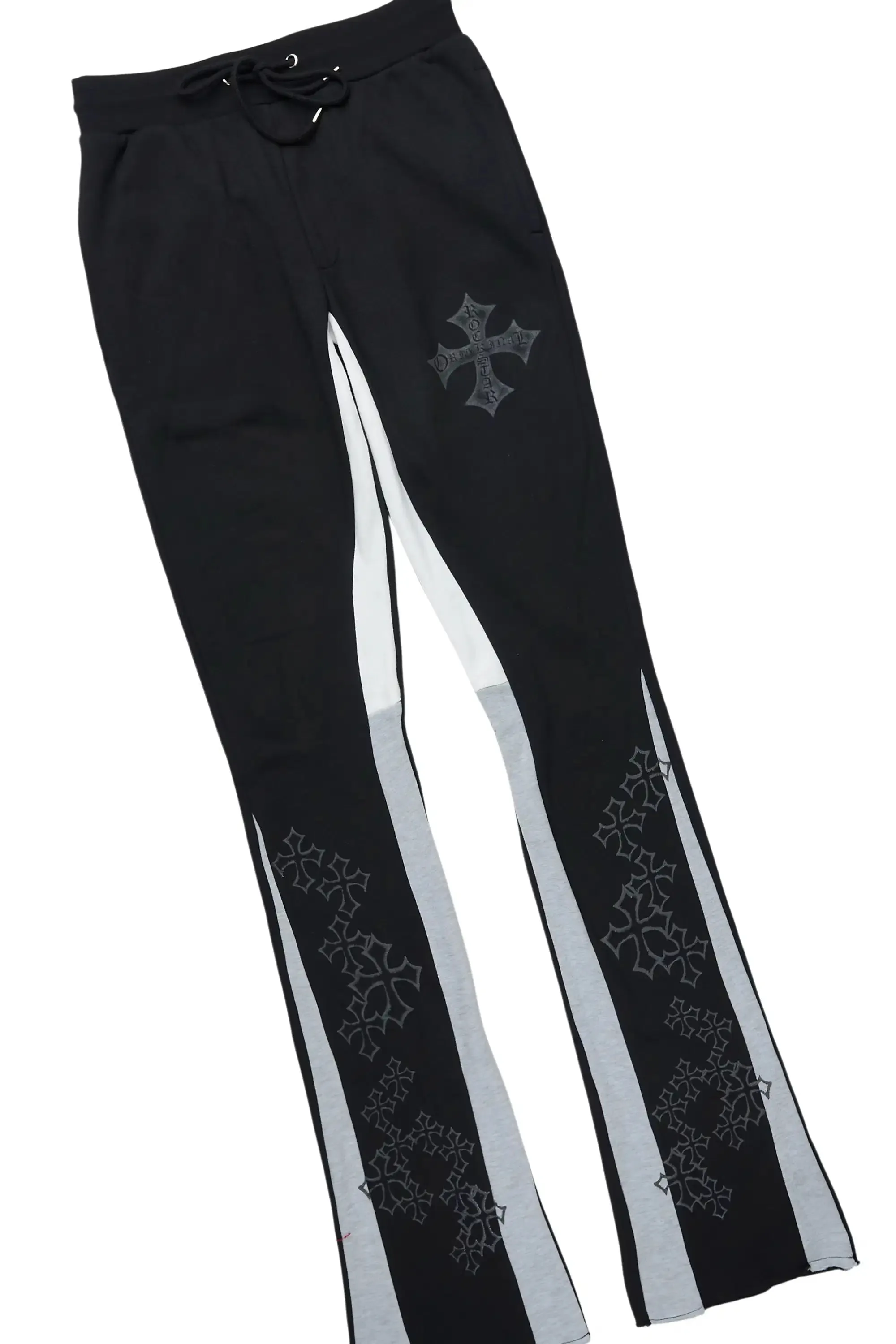 Marzion Black/Grey Hoodie/Stacked Flare Track Set sold by Rockstar Original product image thumbnail 4