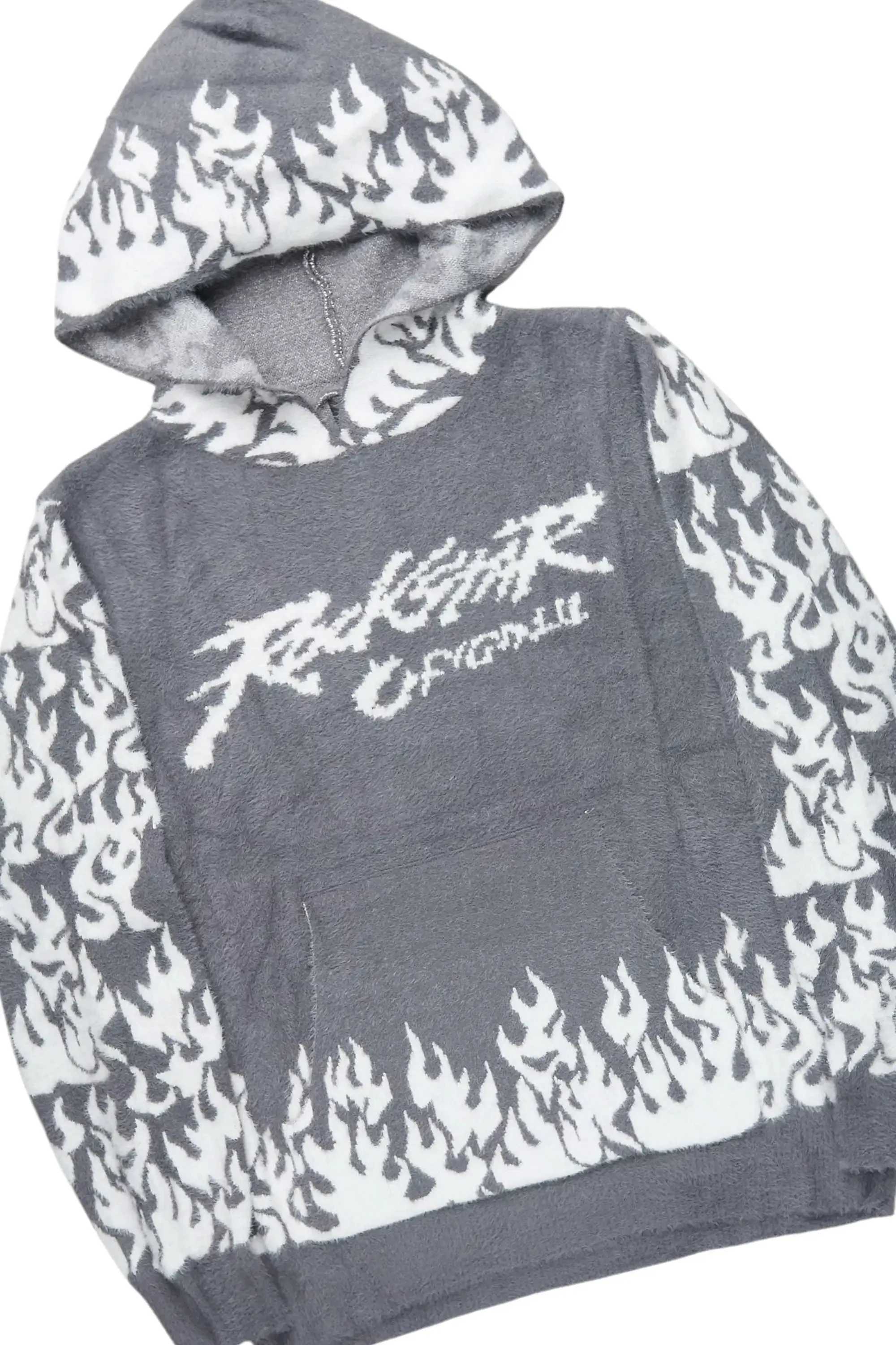 Yash Grey Hoodie Stacked Flare Track Set sold by Rockstar Original product image thumbnail 2