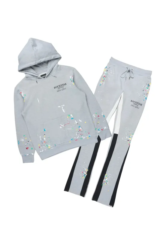 Art Dist 2.0 Heather Grey/Multi Hoodie/Stacked Flare Track Set sold by Rockstar Original