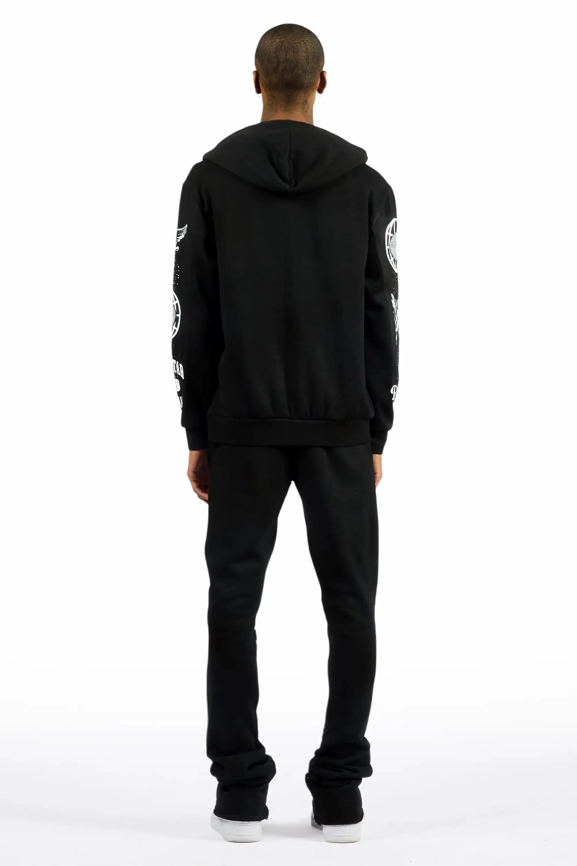 Gutta 2.0 Black Rhinestone Hoodie/Stacked Flare Track Set sold by Rockstar Original product image thumbnail 5