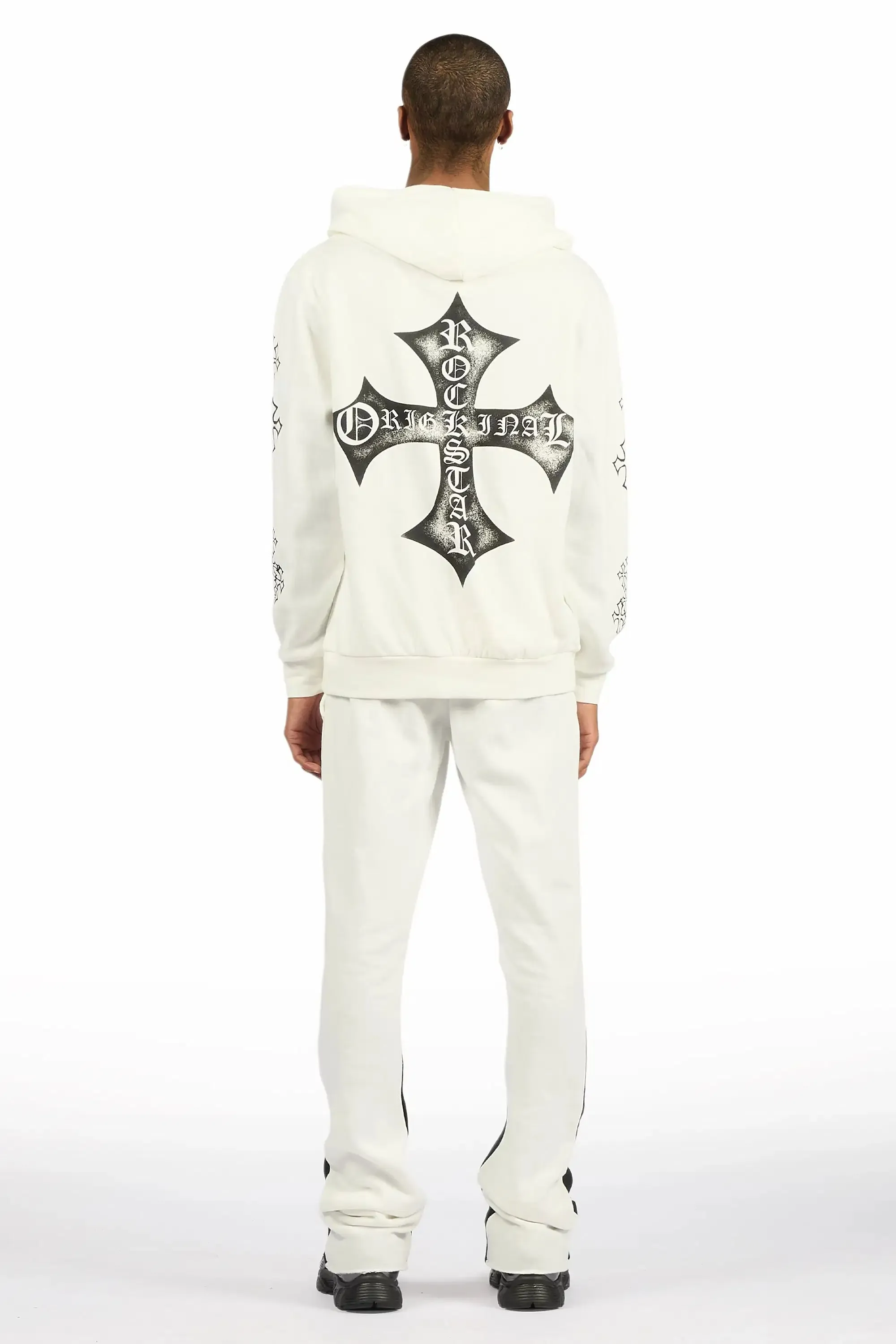 Marzion White/Black Hoodie/Stacked Flare Track Set sold by Rockstar Original product image thumbnail 3