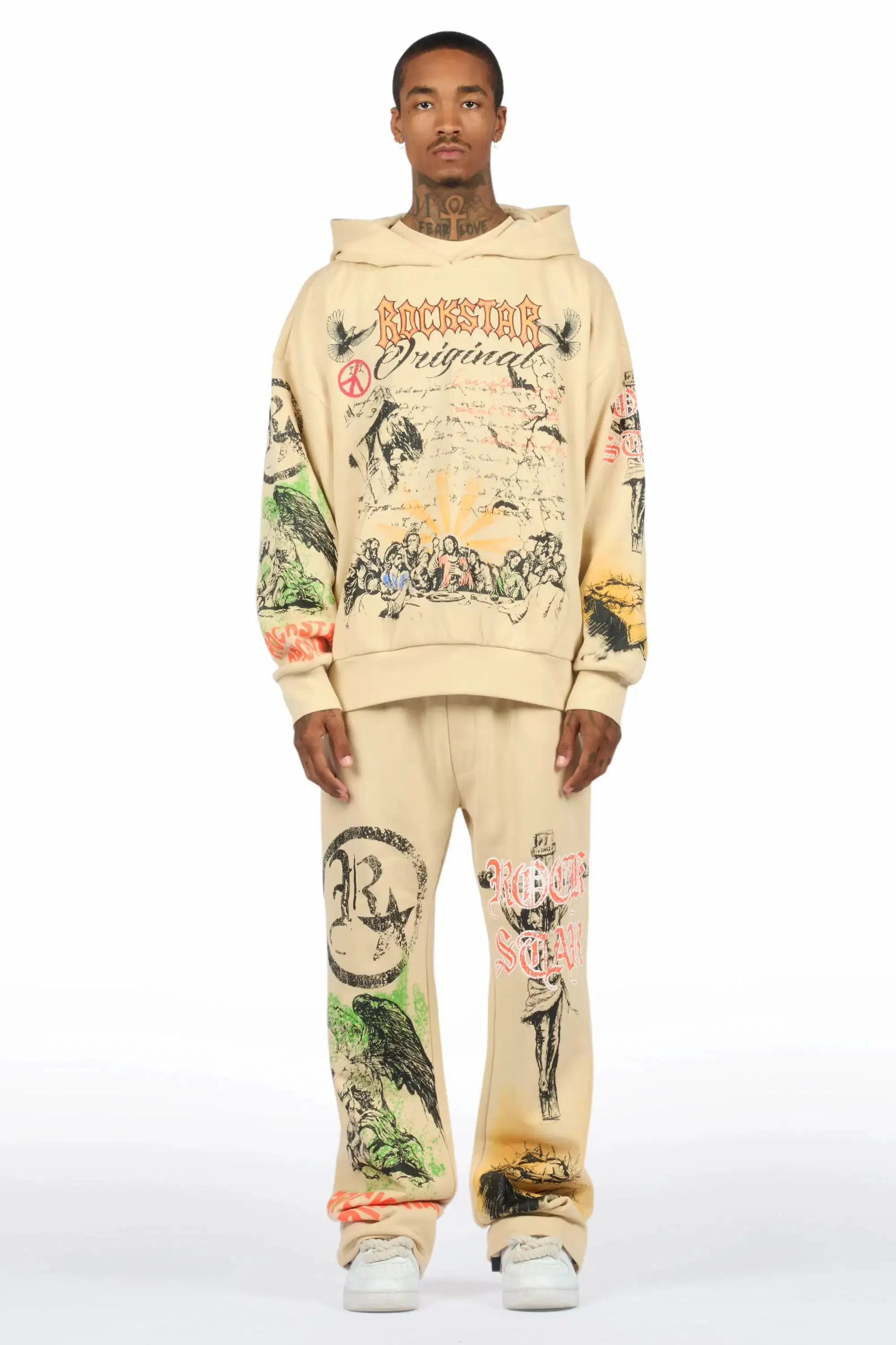 Suppersketch Beige Hoodie/Baggy Pant Track Set sold by Rockstar Original product image thumbnail 2