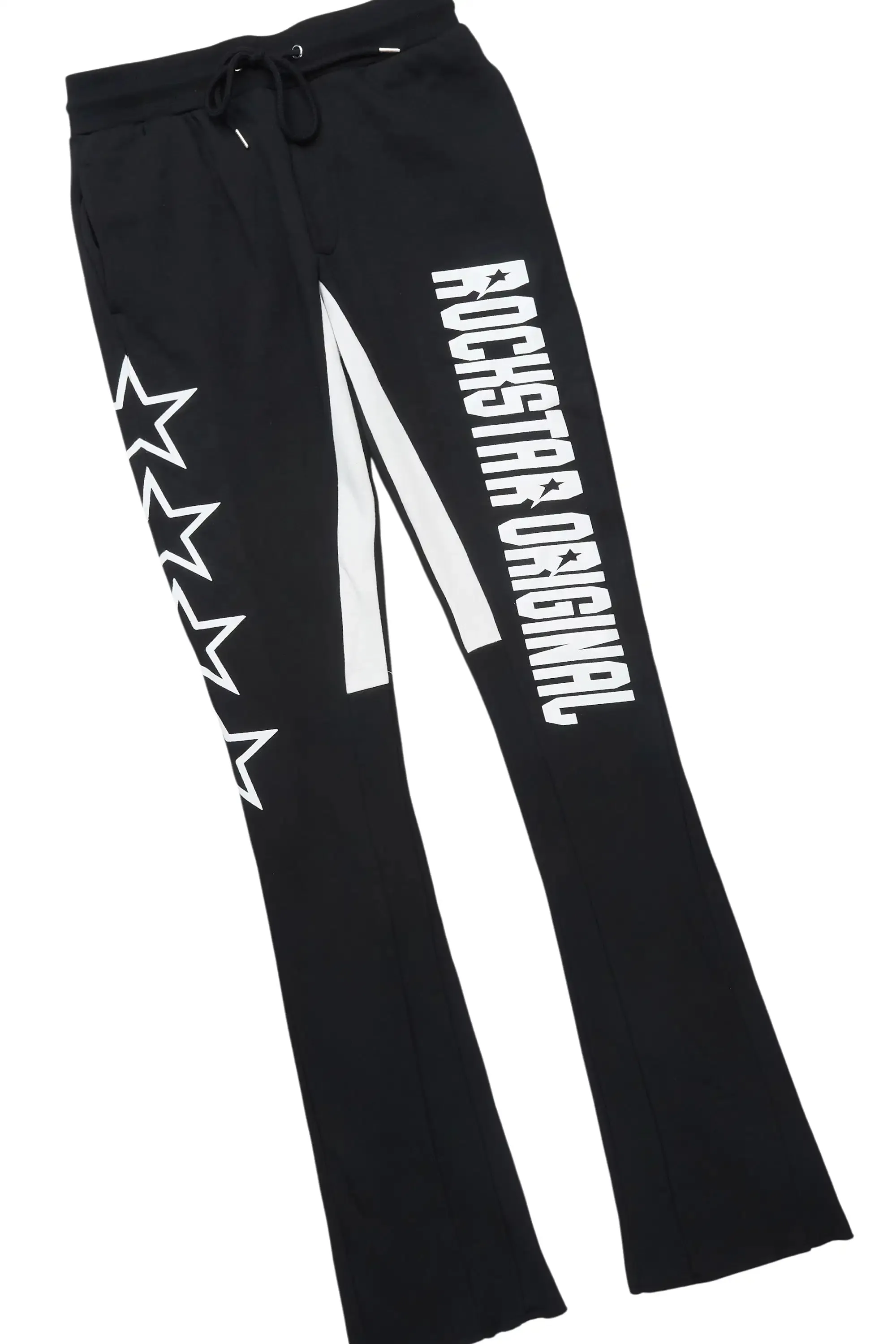 Skender Black/White Hoodie/Stacked Flare Track Set sold by Rockstar Original product image thumbnail 4