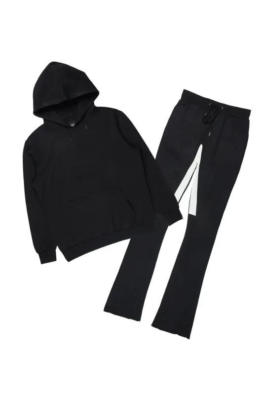 Basic Black/Black Hoodie/Stacked Flare Track Set sold by Rockstar Original
