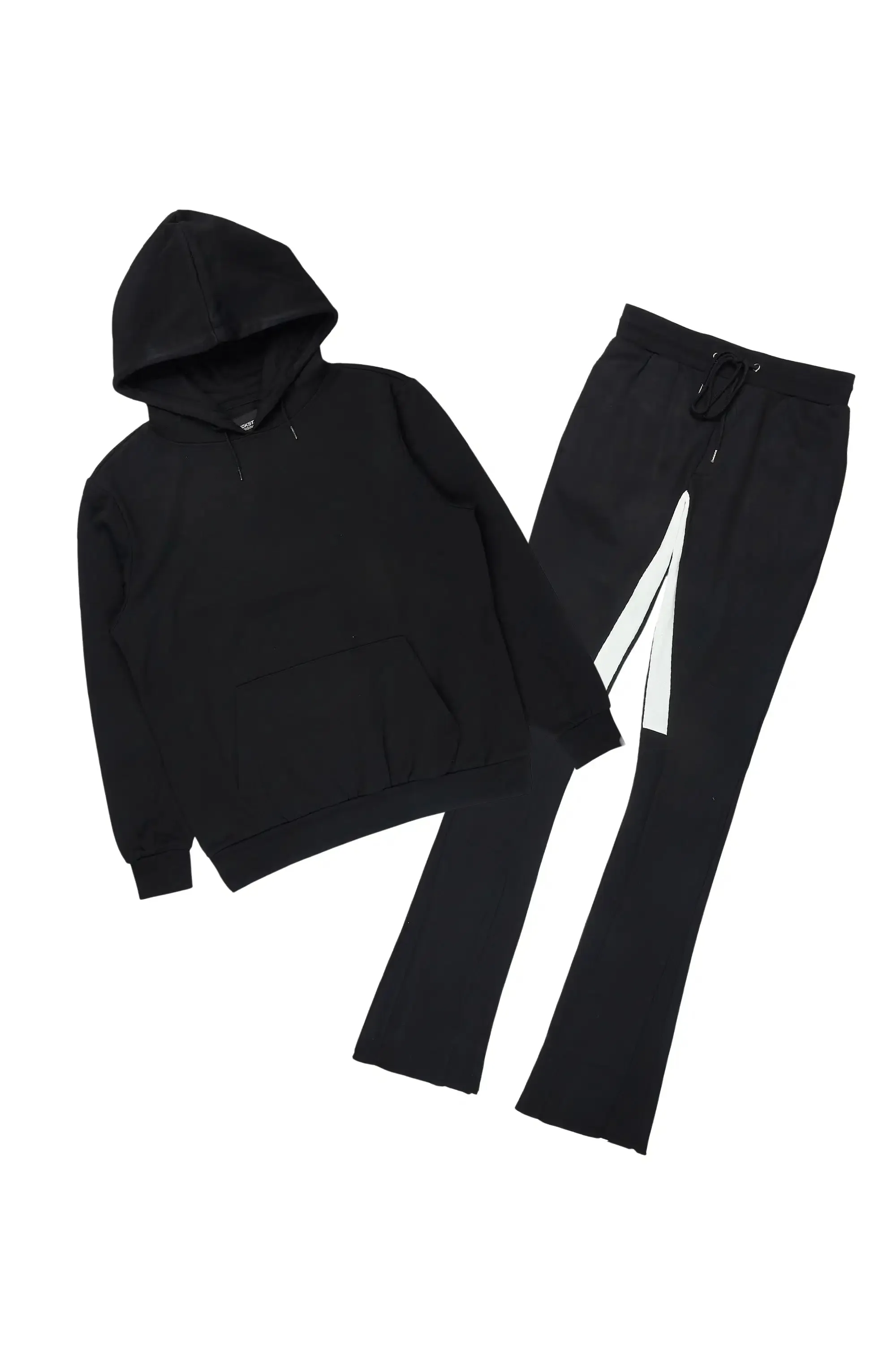 Basic Black/Black Hoodie/Stacked Flare Track Set sold by Rockstar Original