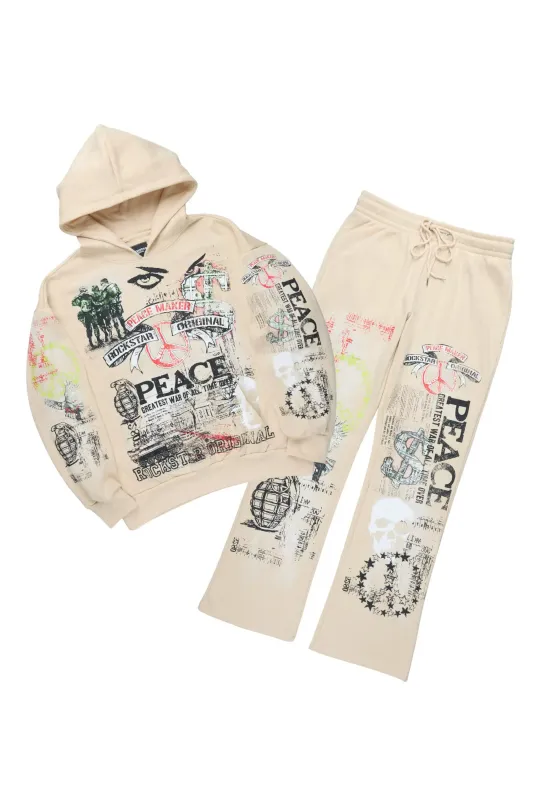 Seiko Beige Hoodie Baggy Track Set sold by Rockstar Original