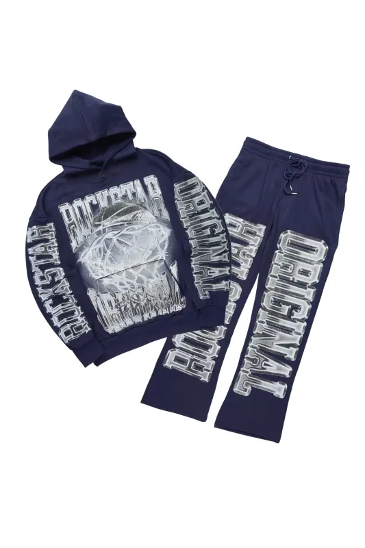 Rleague Navy Hoodie/Baggy Pant Track Set sold by Rockstar Original