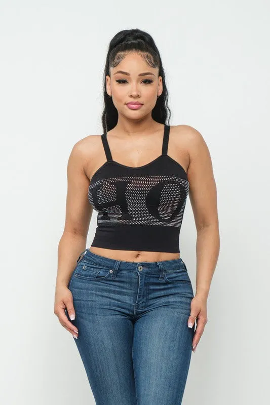 Gizelle Black Rhinestone Tank Top sold by Rockstar Original