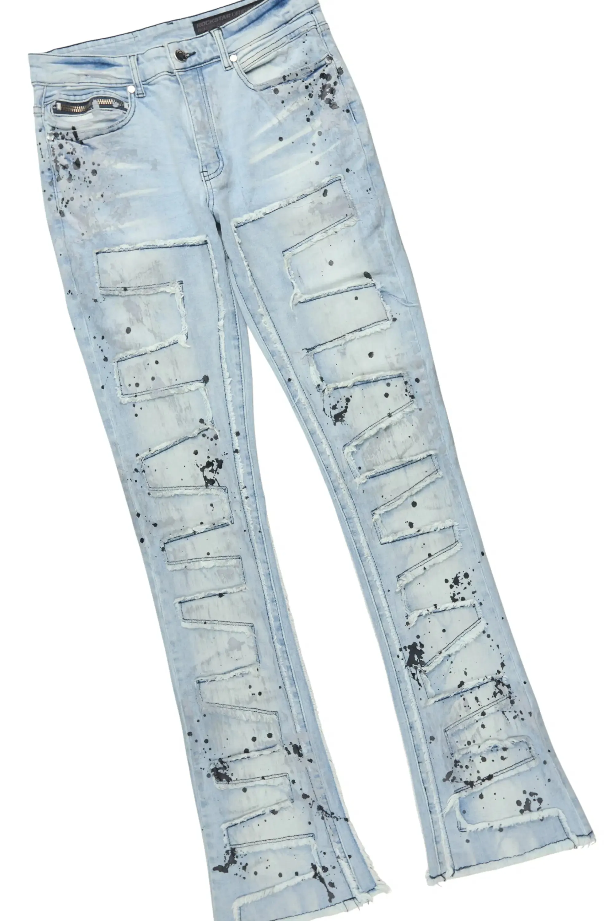 States 2.0 Heather Grey/Light Blue Hoodie/Stacked Flare Jean Set sold by Rockstar Original product image thumbnail 3