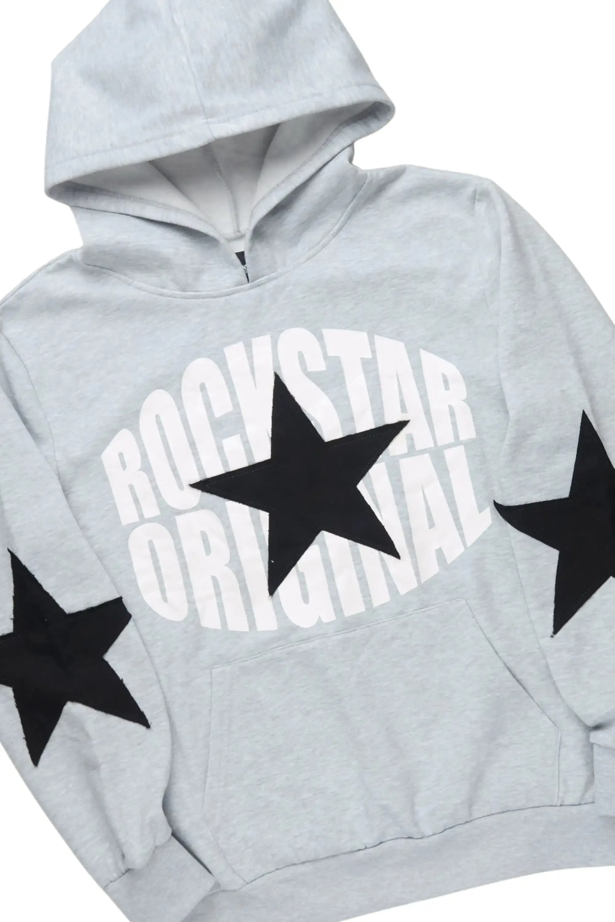 States 2.0 Heather Grey/Light Blue Hoodie/Stacked Flare Jean Set sold by Rockstar Original product image thumbnail 2
