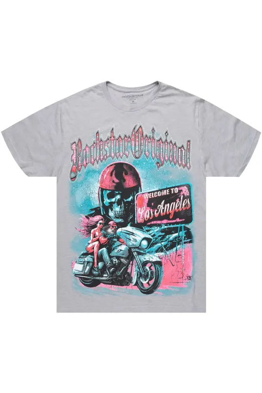 Reece 2.0 Heather Grey/Multi Oversized Graphic T-Shirt sold by Rockstar Original