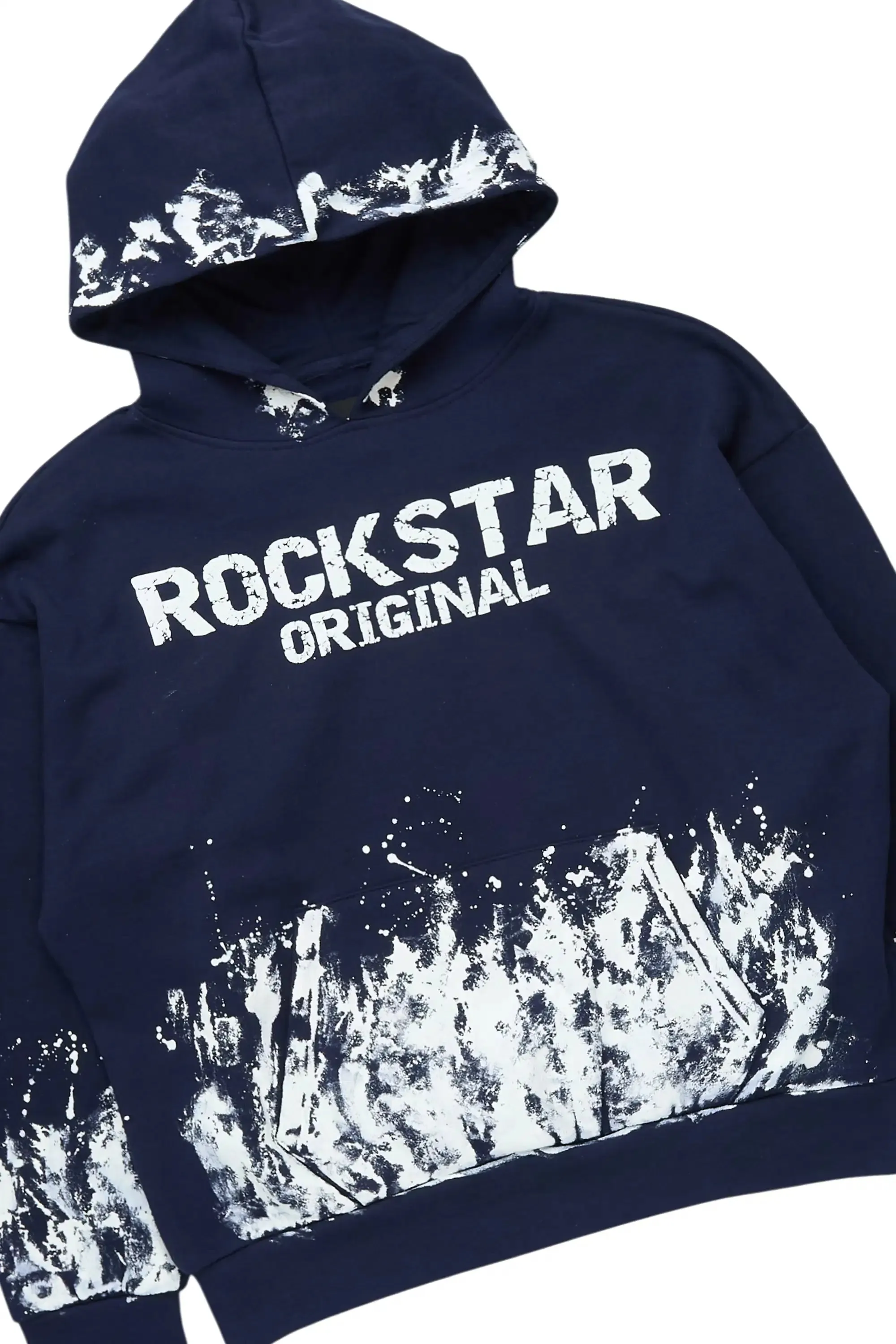Hukon Navy/White Hoodie Relaxed Track Set sold by Rockstar Original product image thumbnail 2