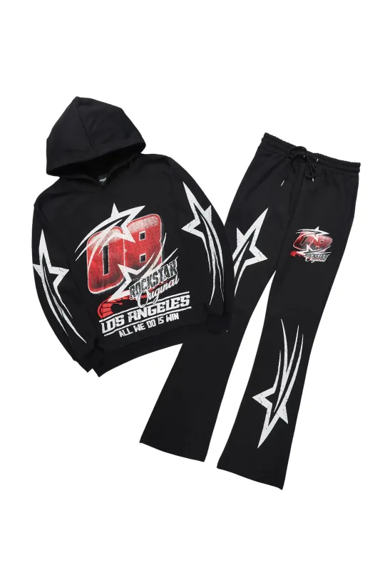 Kastell Black Hoodie/Stacked Pant Track Set sold by Rockstar Original