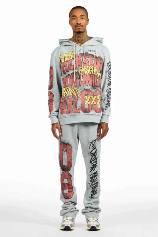 Parco Heather Grey Hoodie Stacked Track Set sold by Rockstar Original