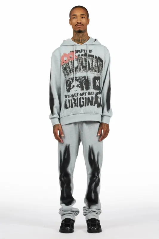 Kyo Heather Grey Hoodie Stacked Track Set sold by Rockstar Original