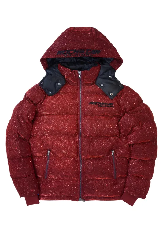 Gleam Red Puffer Jacket made by Rockstar Original