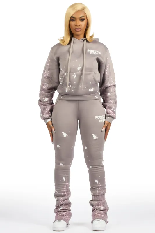 Sunna Grey Rhinestone Super Stacked Trackset sold by Rockstar Original