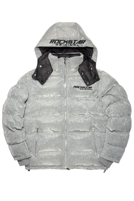 Gleam Silver Puffer Jacket sold by Rockstar Original