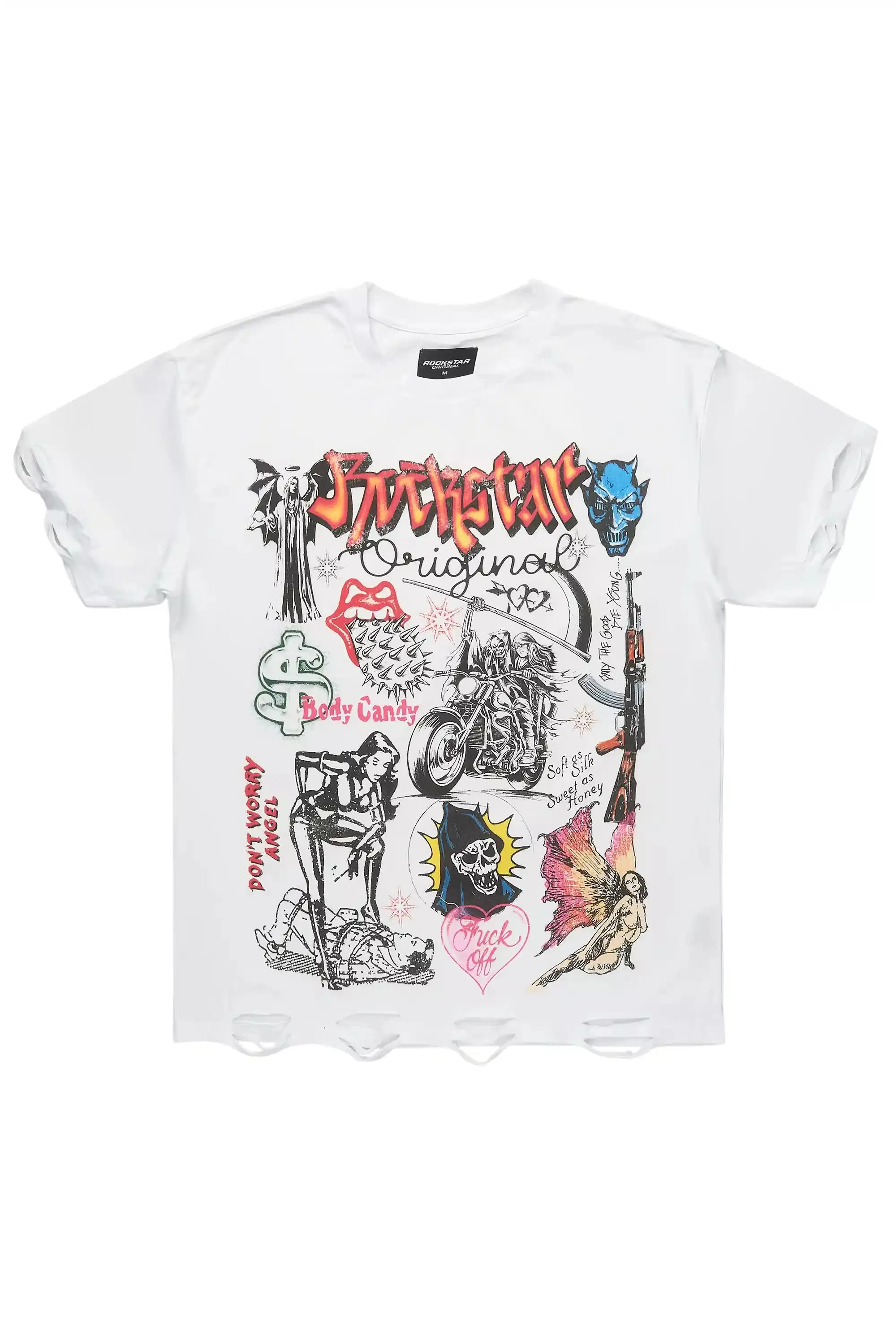 Daisia White Oversized T-Shirt sold by Rockstar Original