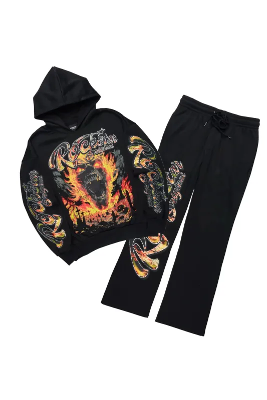 Flamer Black Hoodie/Baggy Pant Track Set sold by Rockstar Original