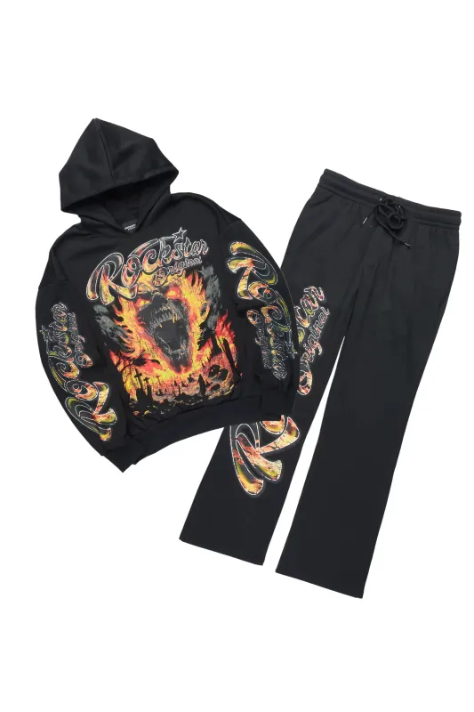 Flamer Charcoal Hoodie/Baggy Pant Track Set sold by Rockstar Original