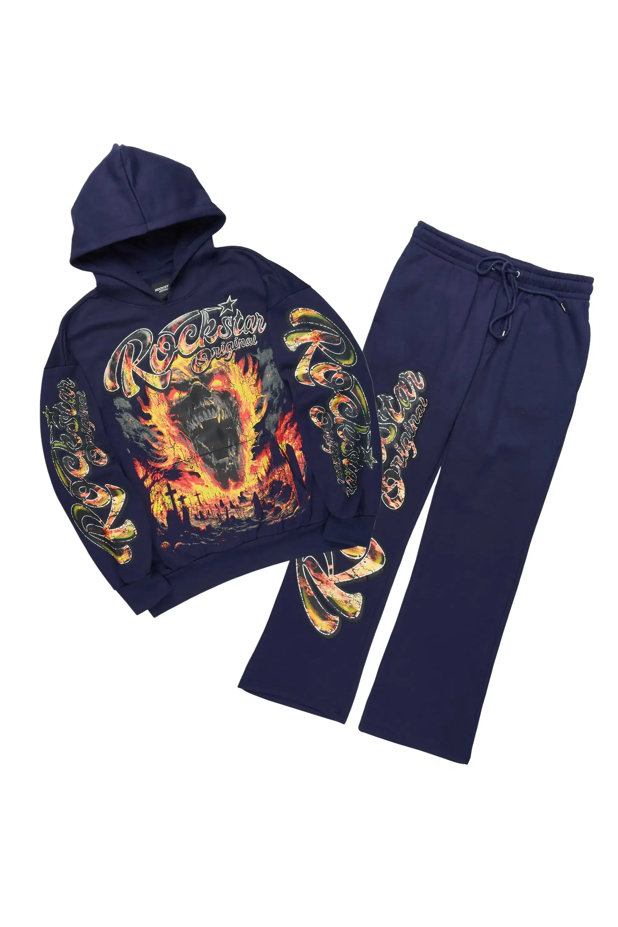 Flamer Navy Hoodie/Baggy Pant Track Set sold by Rockstar Original