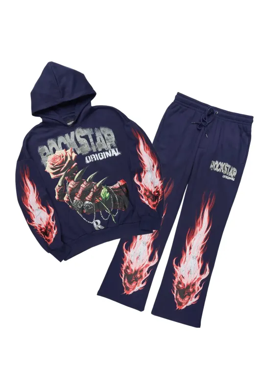 Azyrx Navy Hoodie/Baggy Pant Track Set sold by Rockstar Original