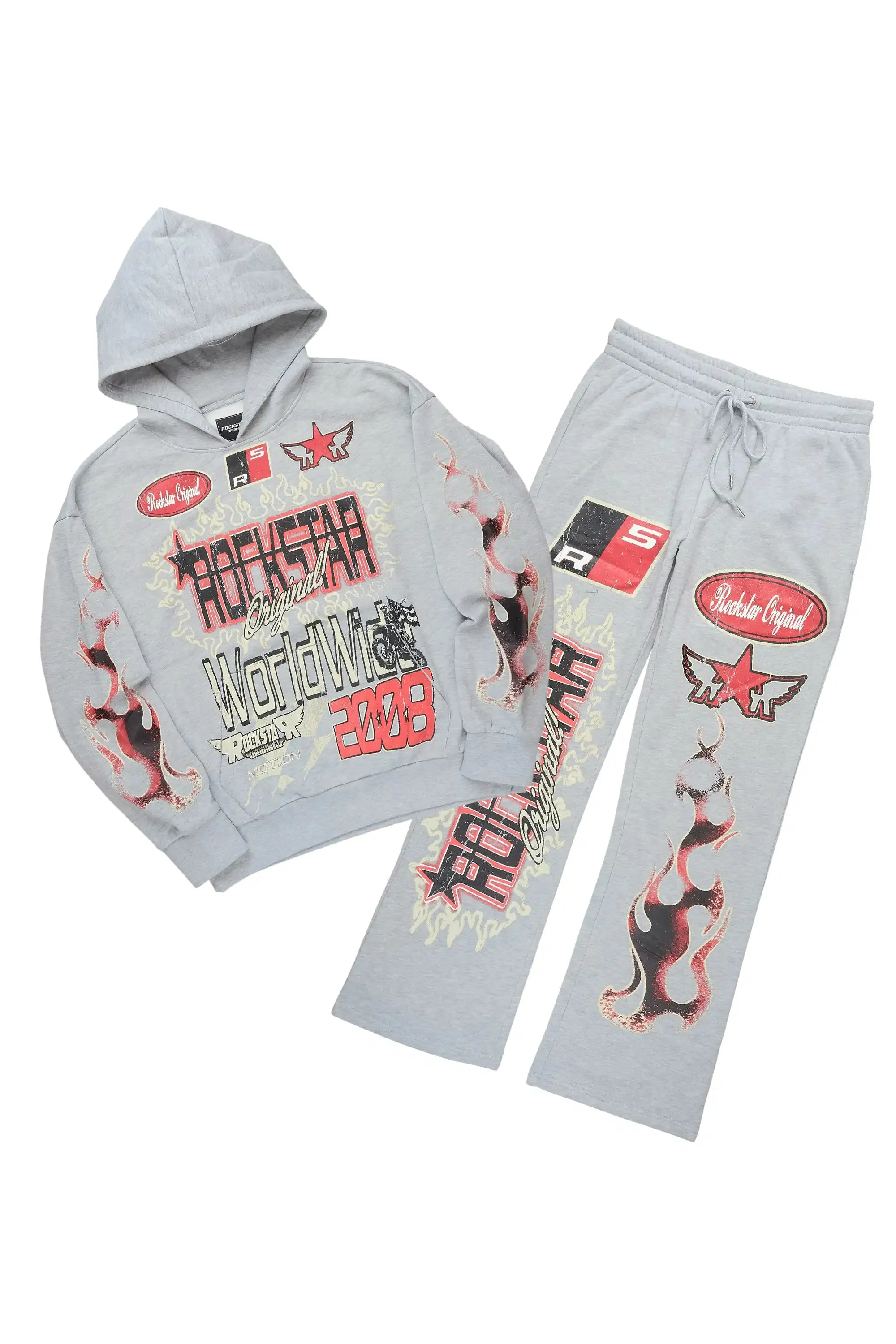 Deangelo Heather Grey Hoodie/Baggy Track Pant Set sold by Rockstar Original