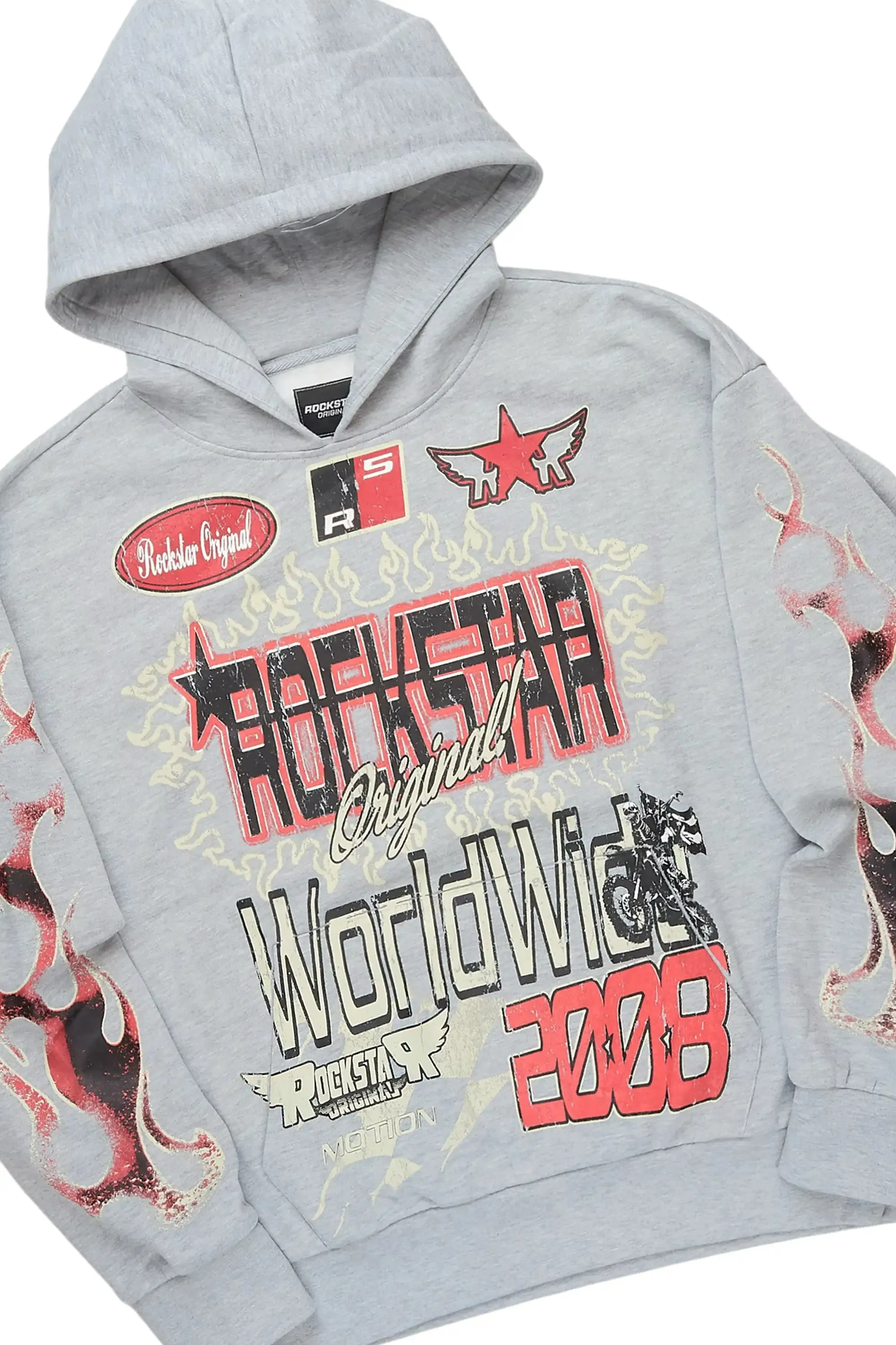 Deangelo Heather Grey Hoodie/Baggy Track Pant Set sold by Rockstar Original product image thumbnail 2