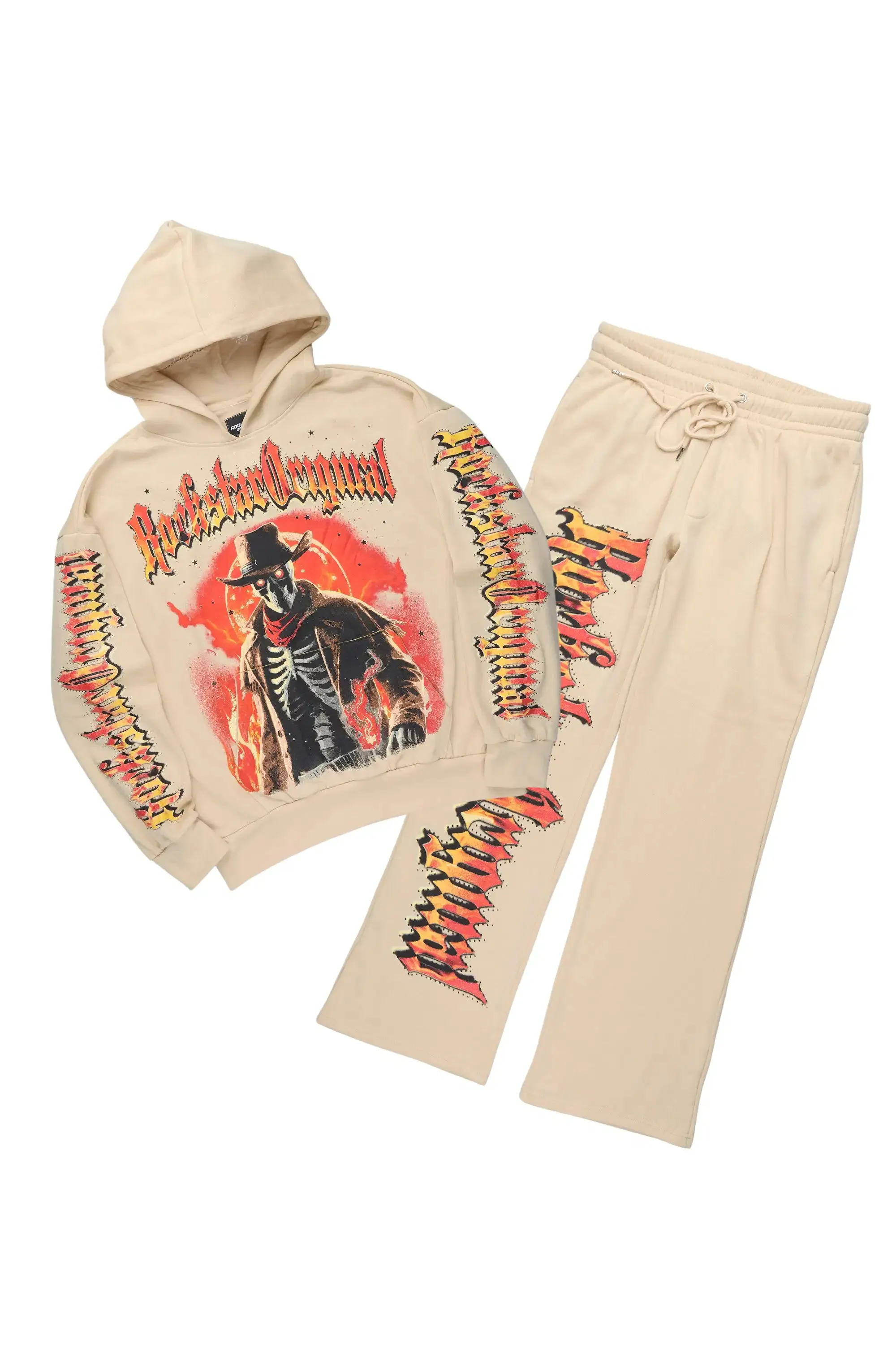 Lexx Beige Hoodie/Baggy Pant Track Set sold by Rockstar Original